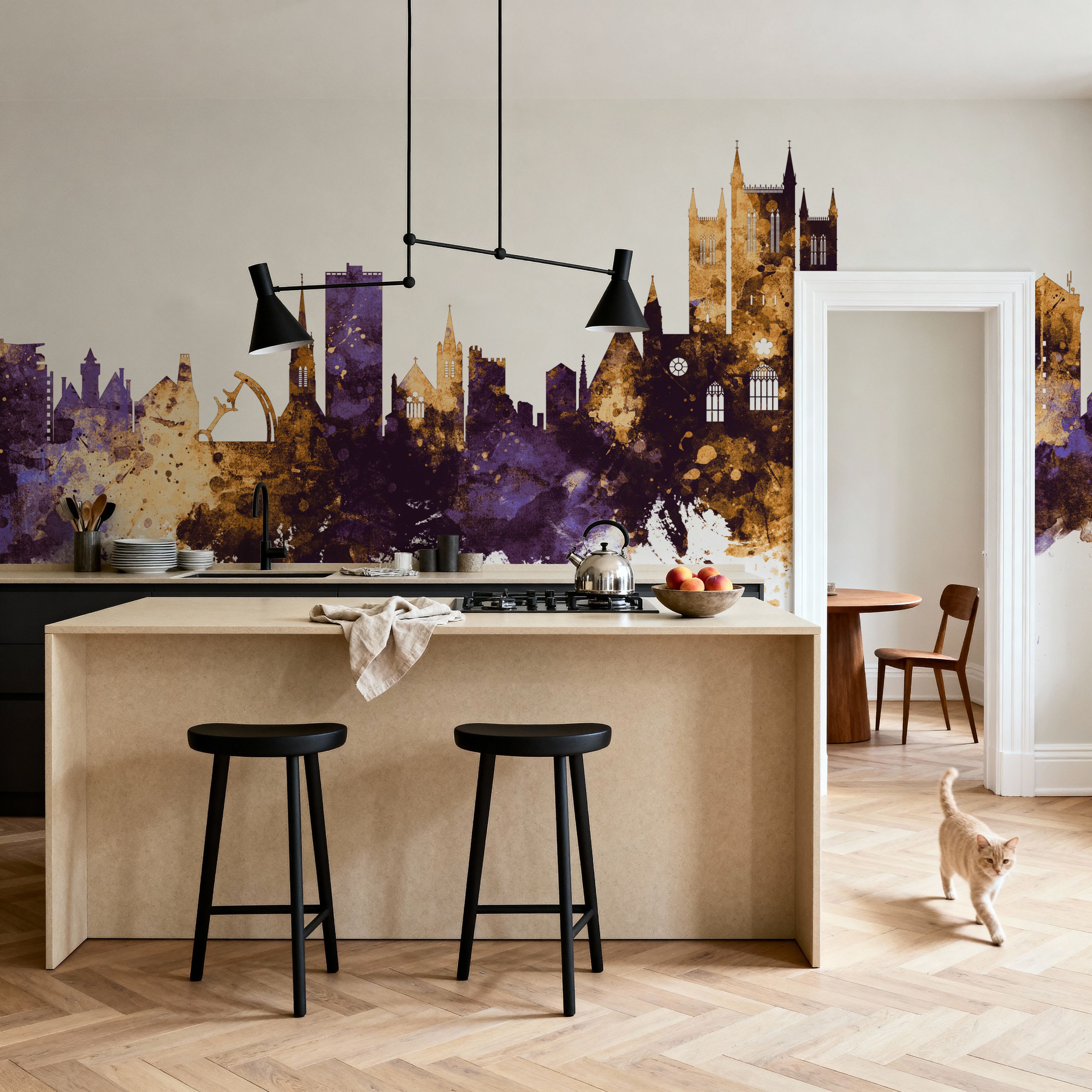 Lincoln England Skyline Purple & Gold