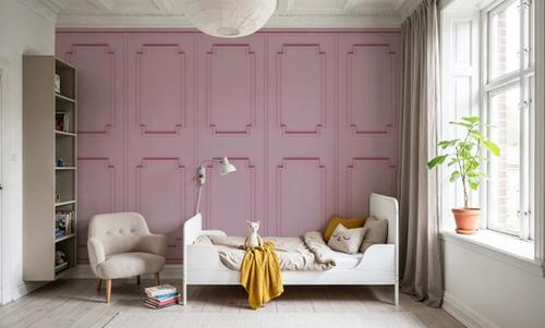 Faux Wall Panel Moulding, Pink