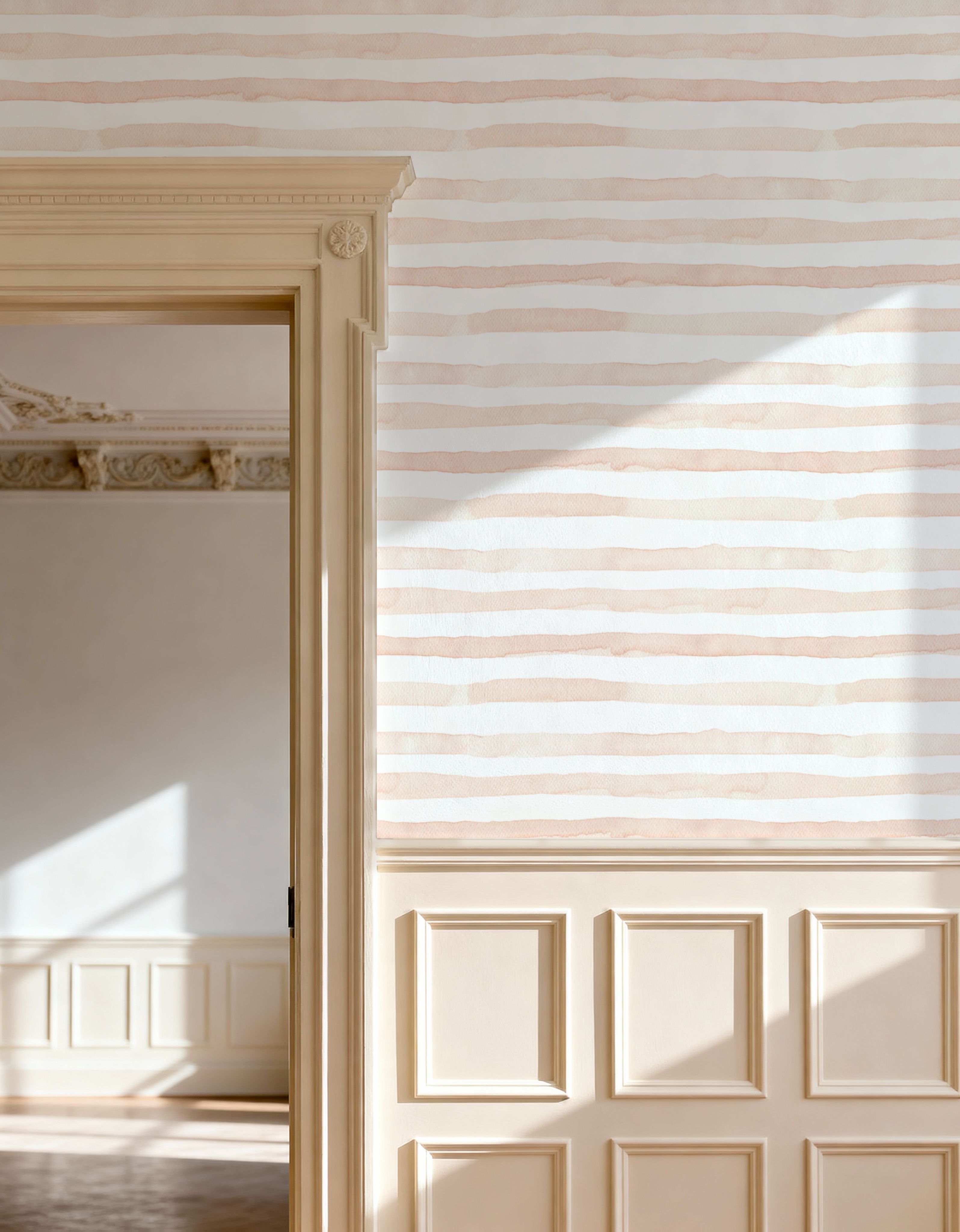 Watercolor Stripes Peach