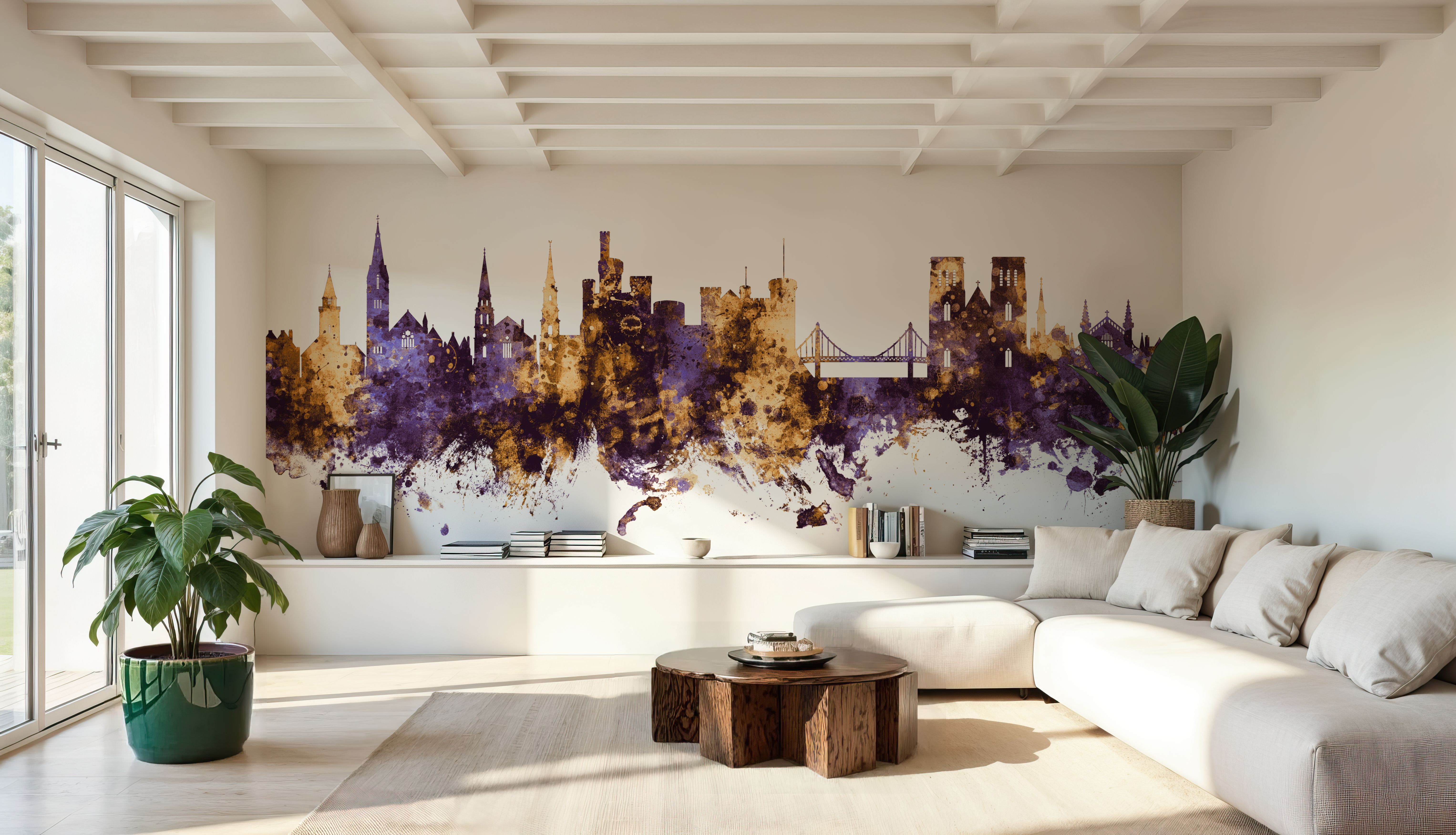 Inverness Scotland Skyline Purple & Gold