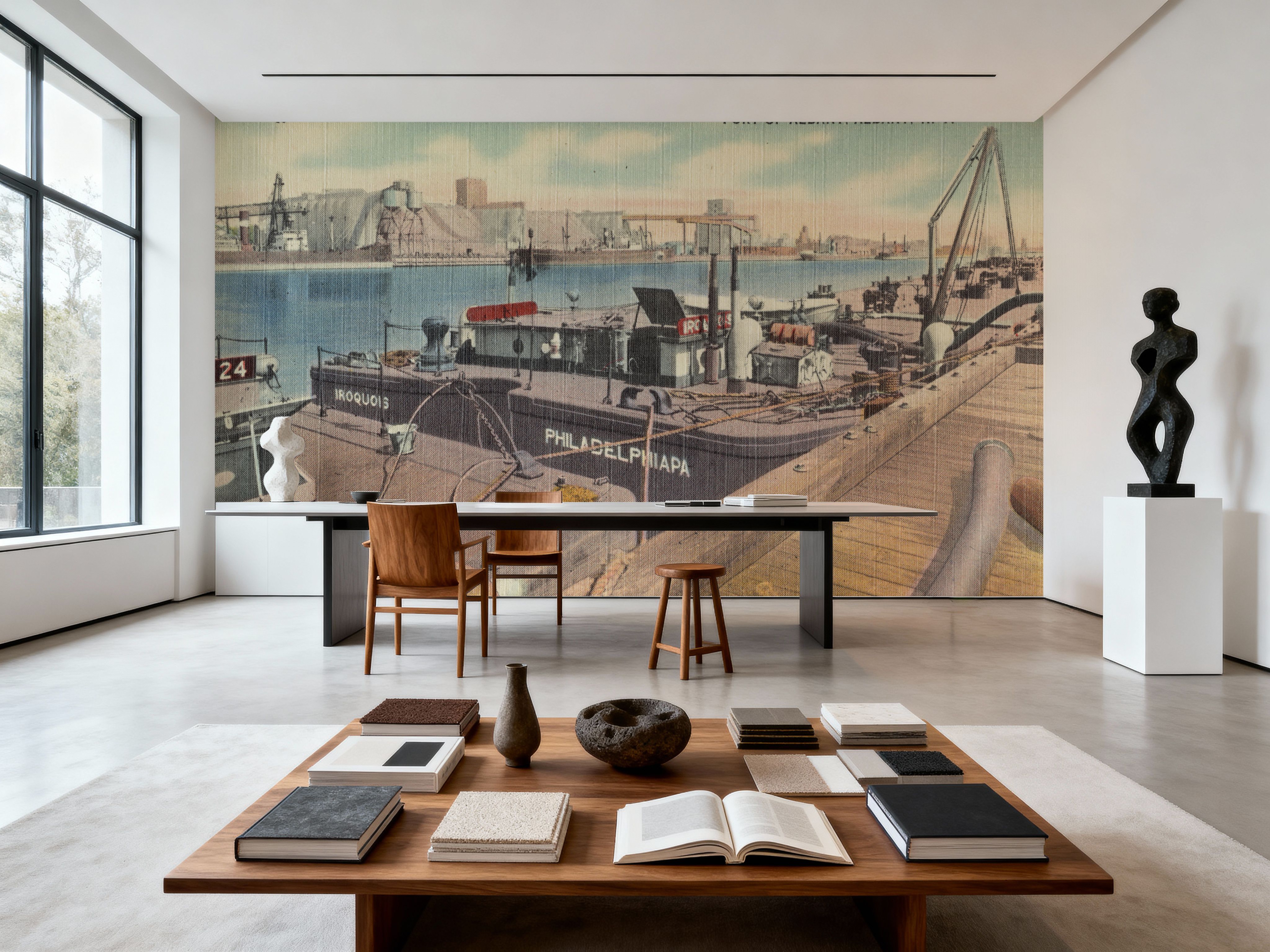 Greetings from Port of Albany - Screenprint Postcard