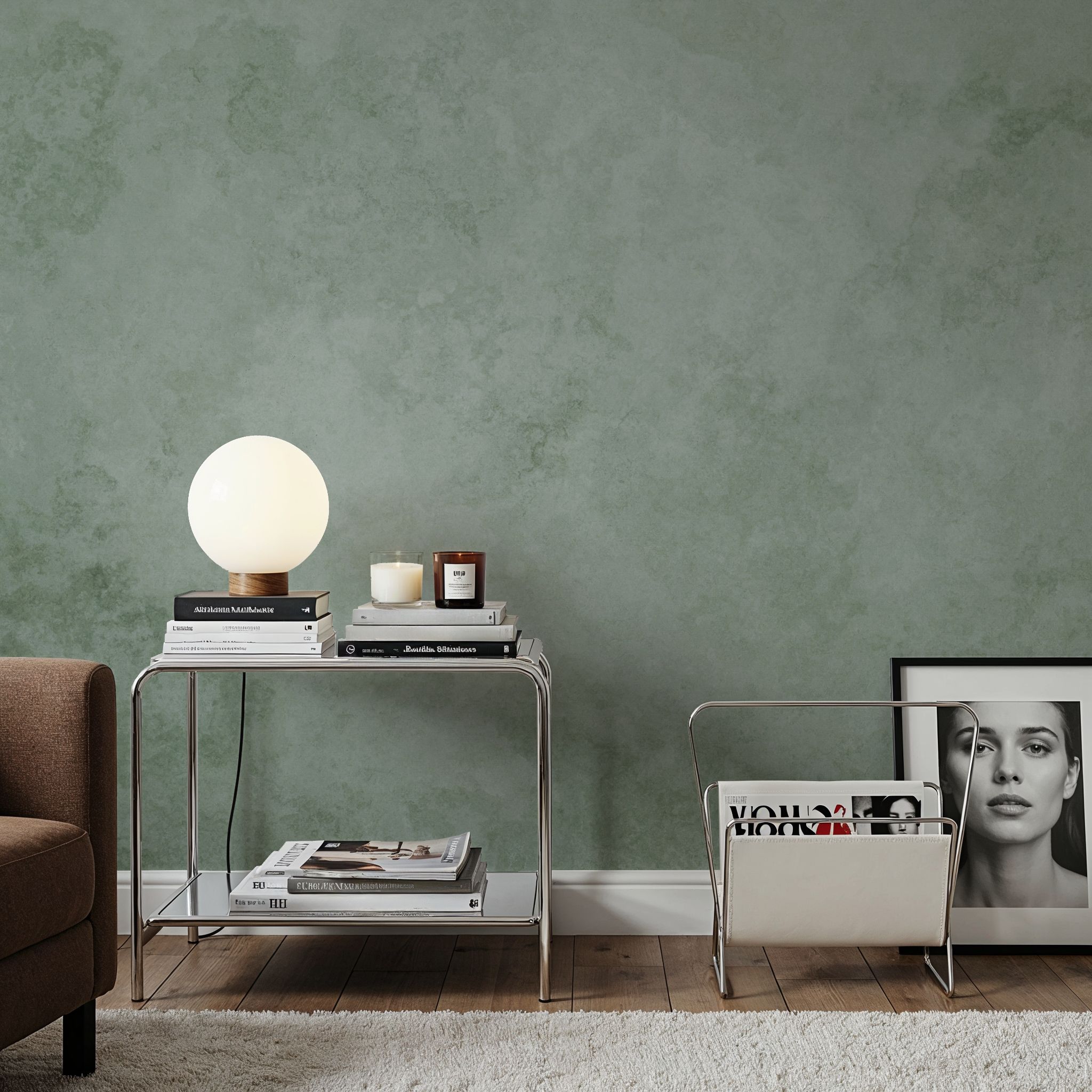 Subtle Plaster Wall, Light Green