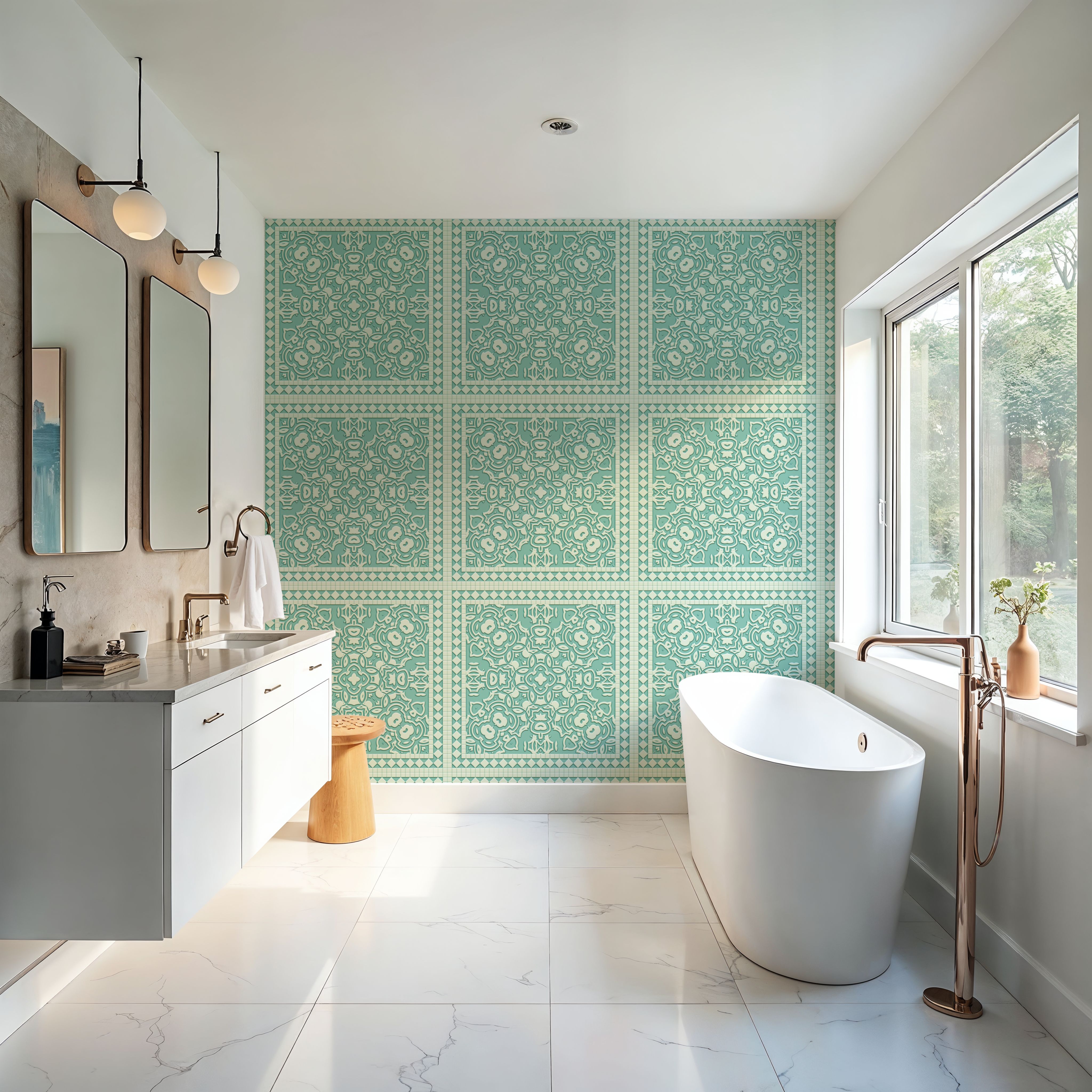 Mission Cement Tiles, Pistachio