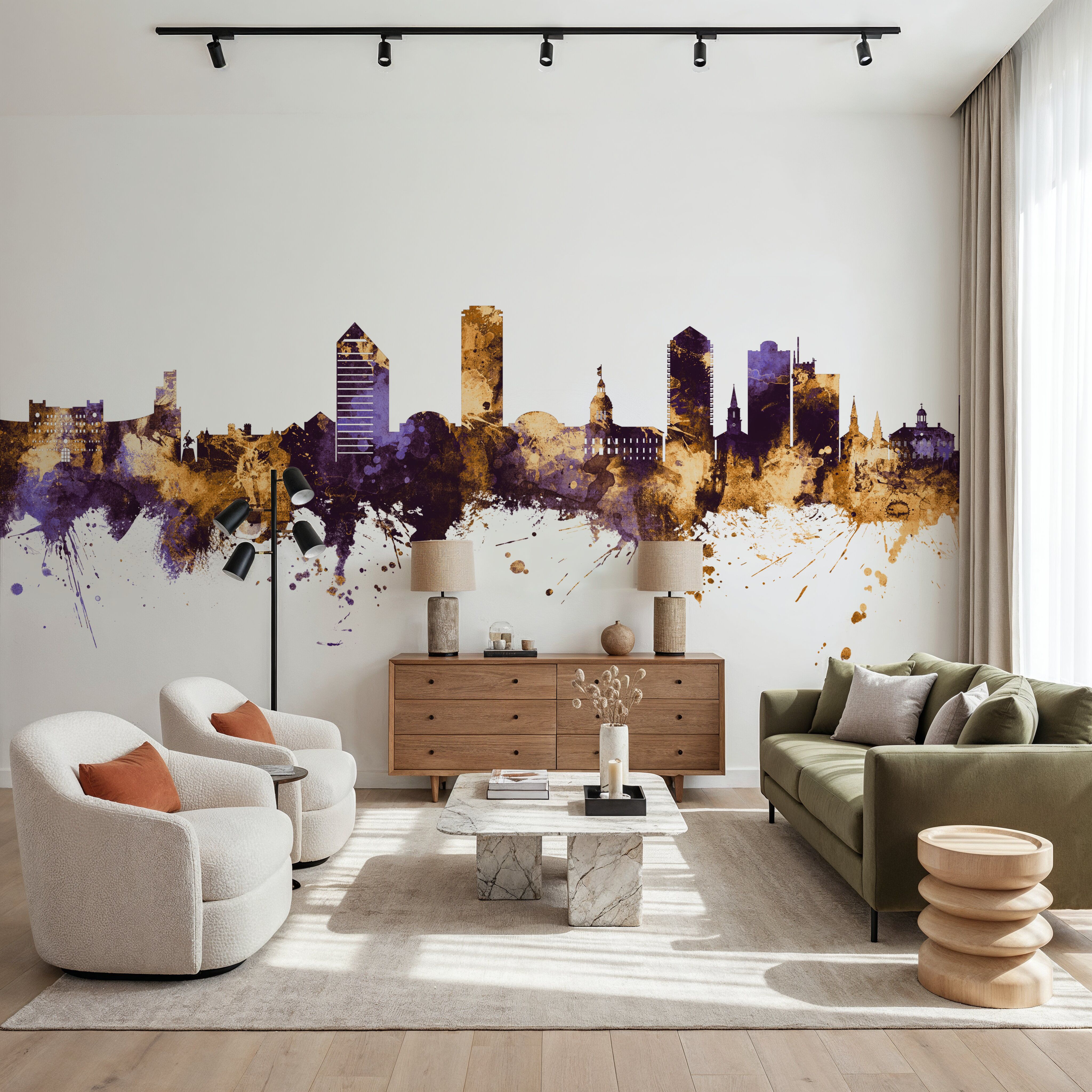 Tallahassee Florida Skyline Purple & Gold