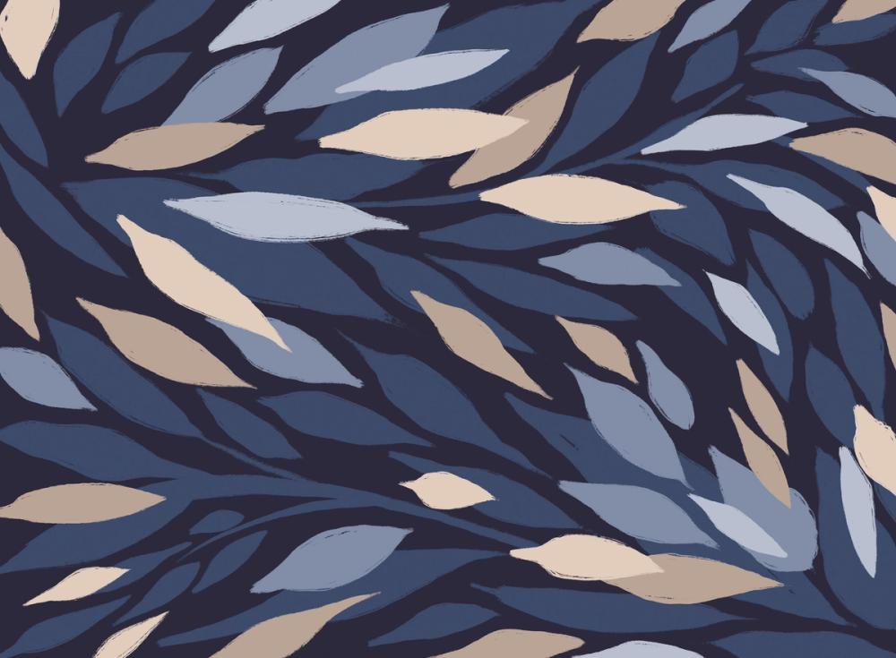 Leafy Lines Dark Plain