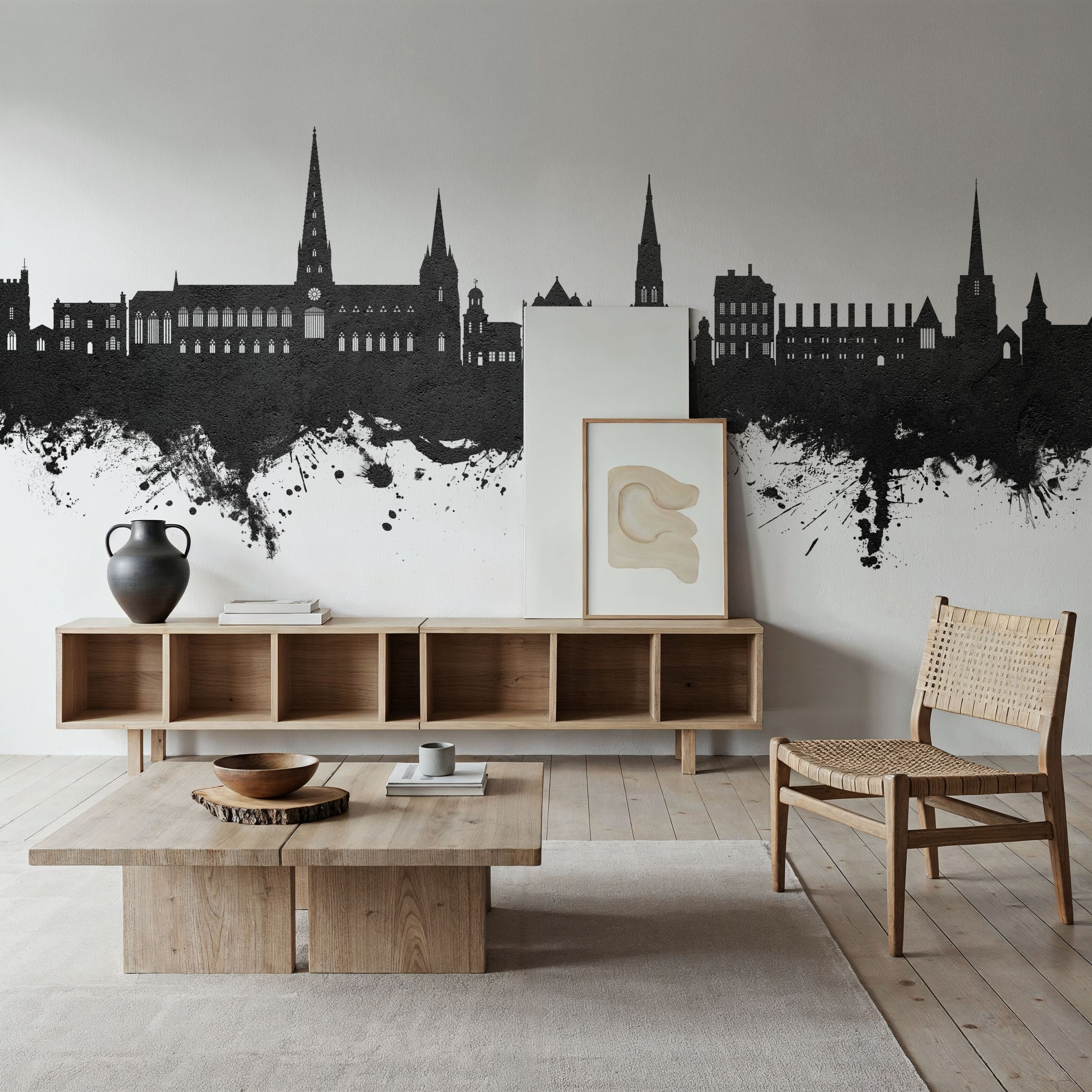 Lichfield England Skyline Black & White