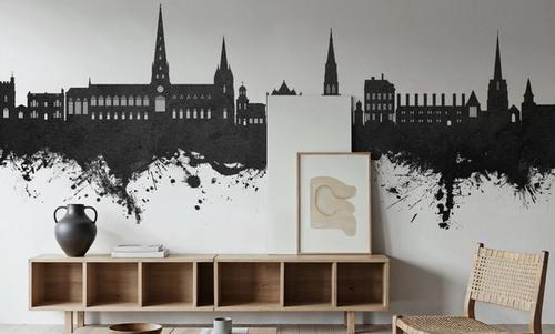Lichfield England Skyline Black & White