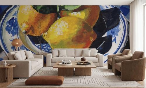 Lemons on a Blue Table