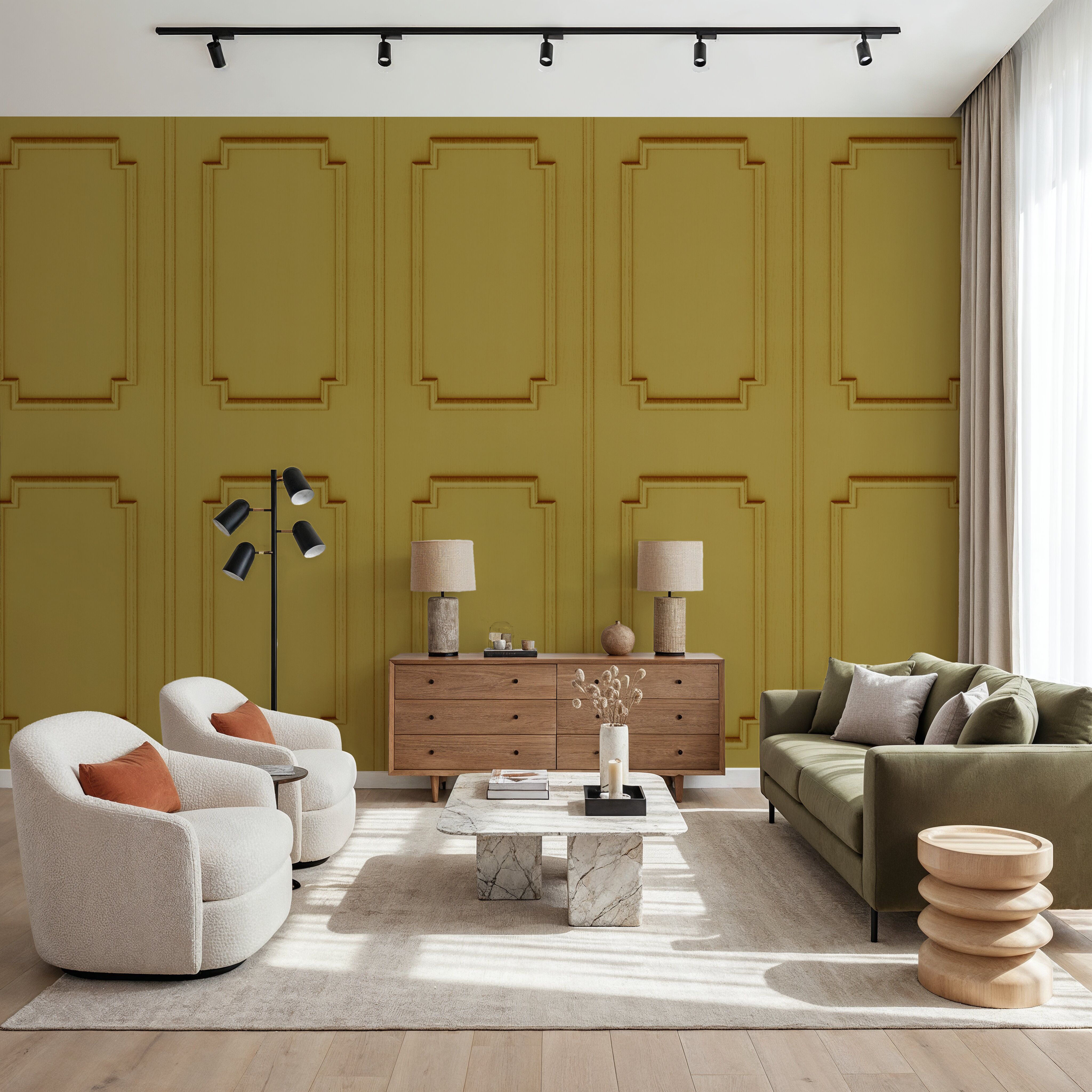 Faux Wall Panel Moulding, Sunflower Yellow