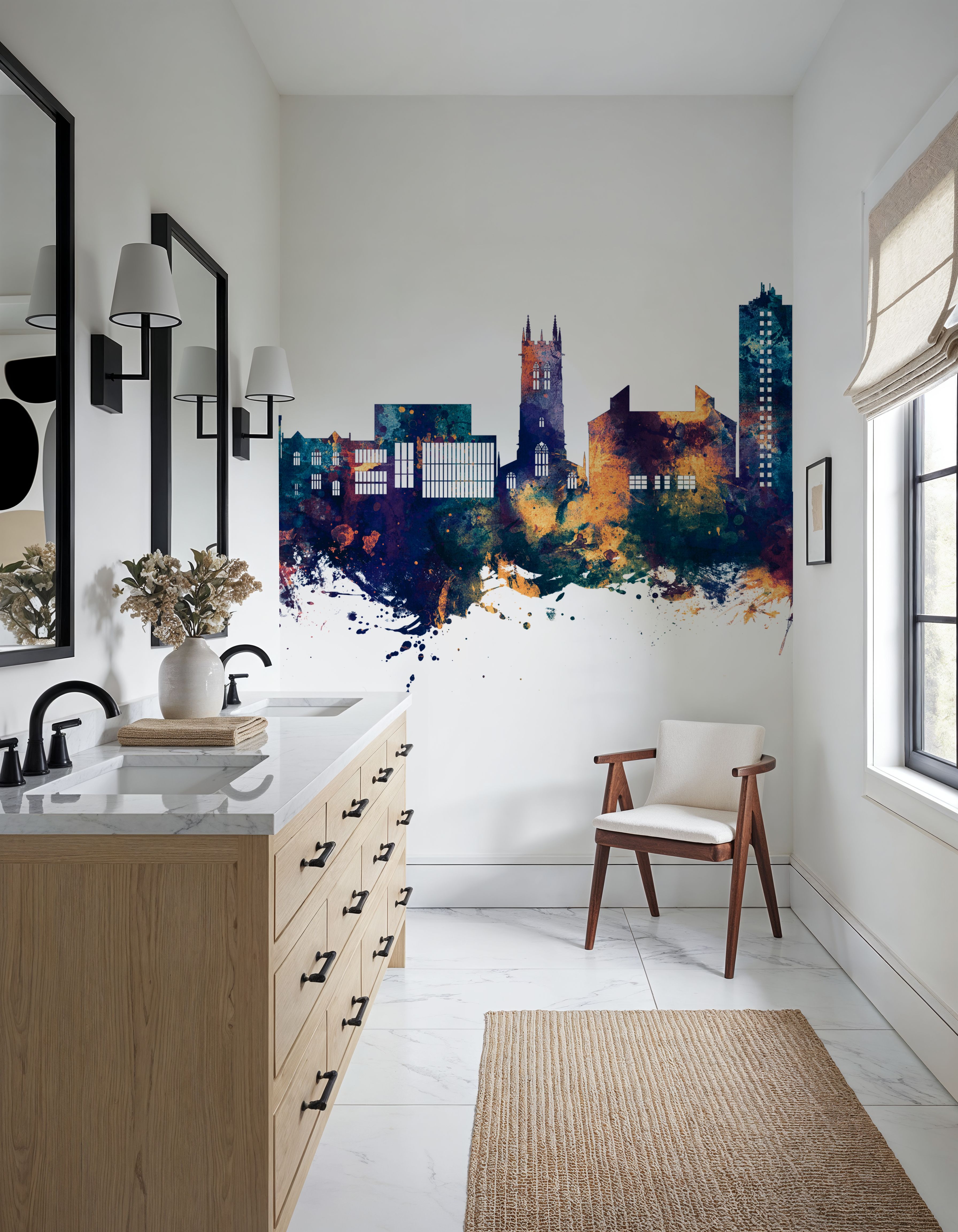 Scunthorpe England Skyline Blue & Bronze