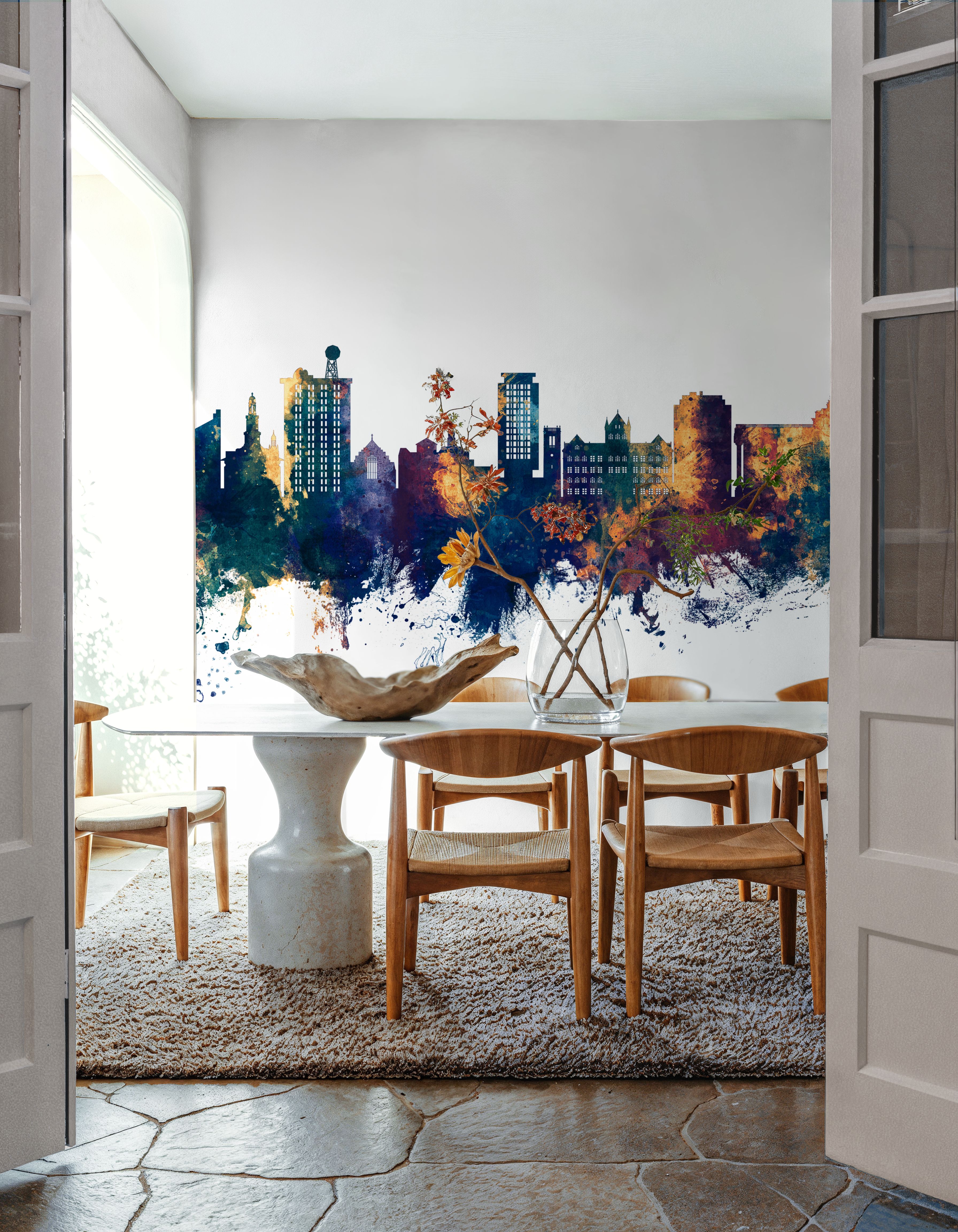 Madison Wisconsin Skyline Blue & Bronze