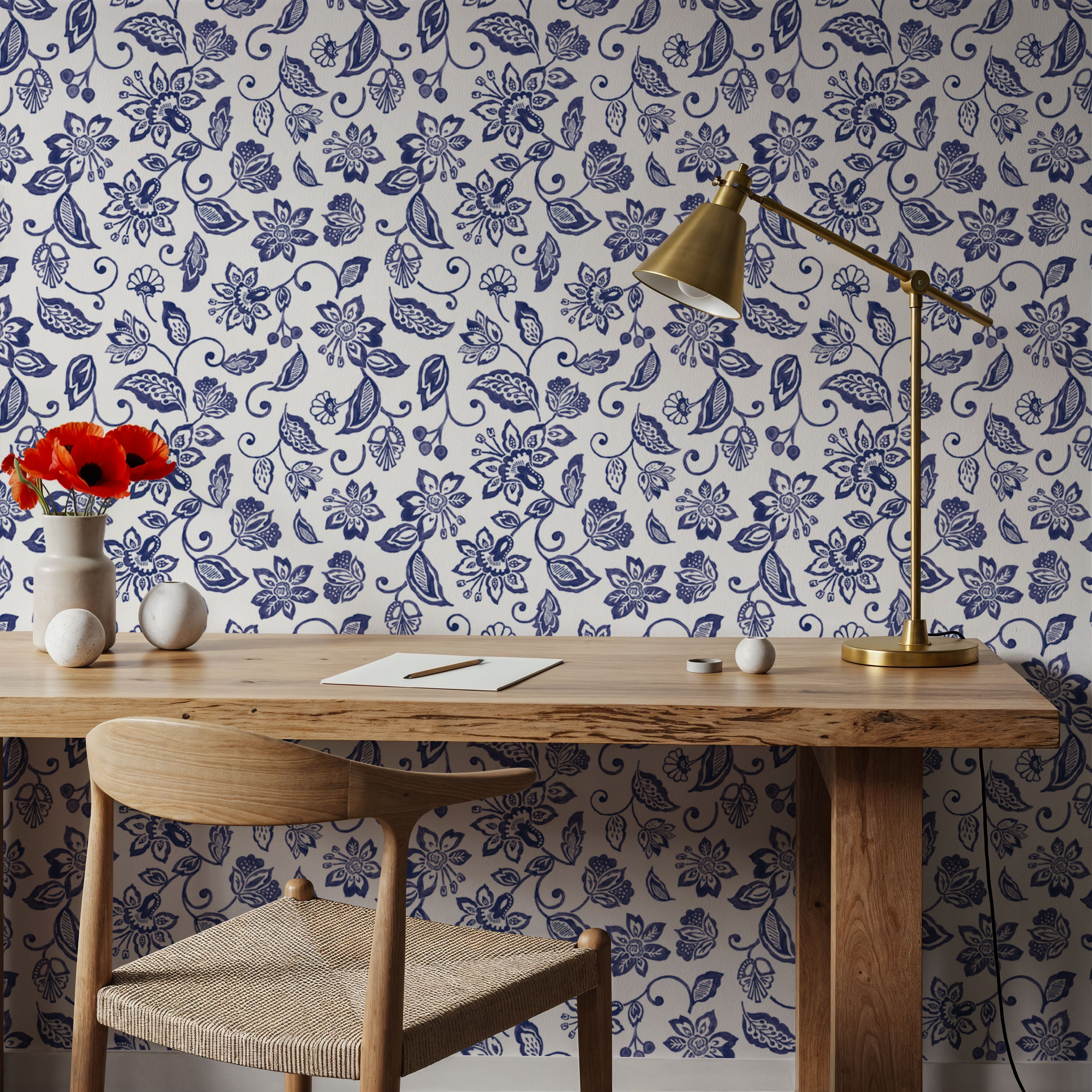 Sino Flowers White, Wallpaper