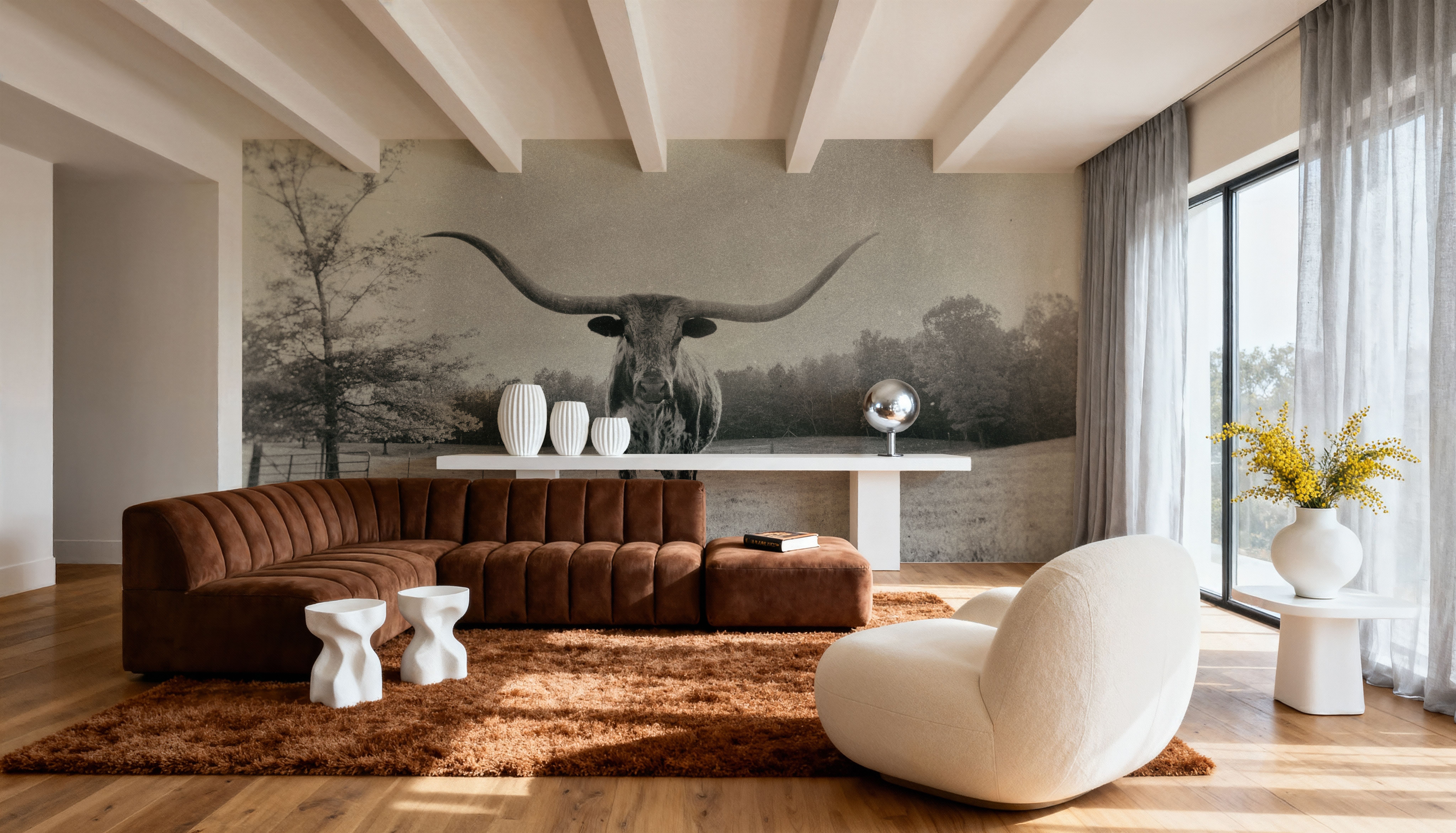 Longhorn Backlit Aged, Papier peint