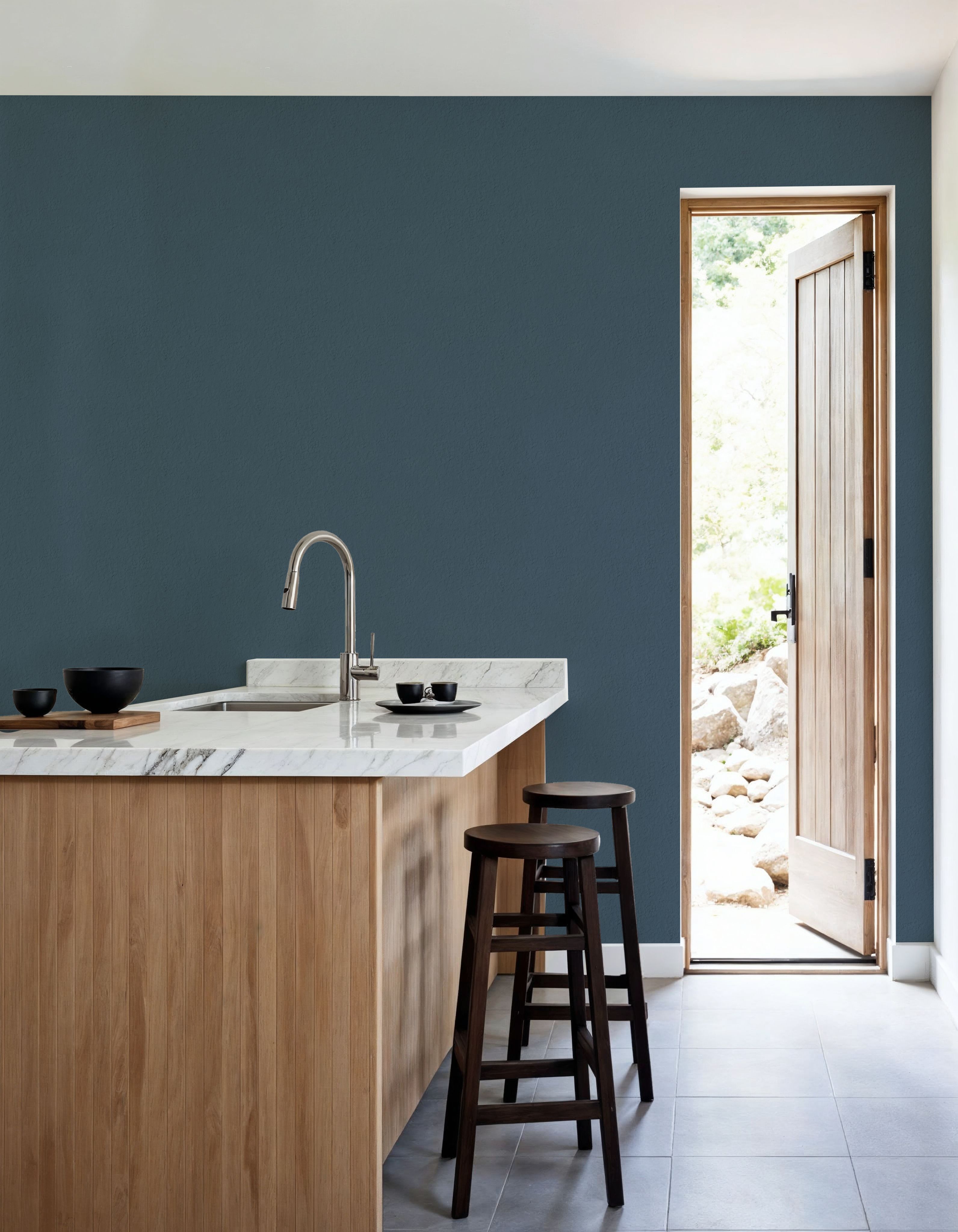 Faux Sand Stucco Finish, Aegean Blue