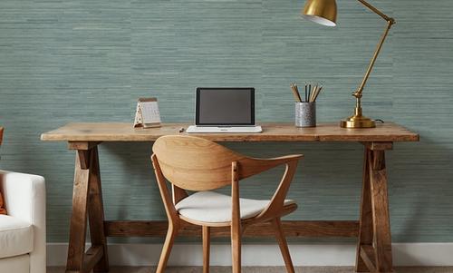 Faux Grasscloth with Visible Seams, Seafoam