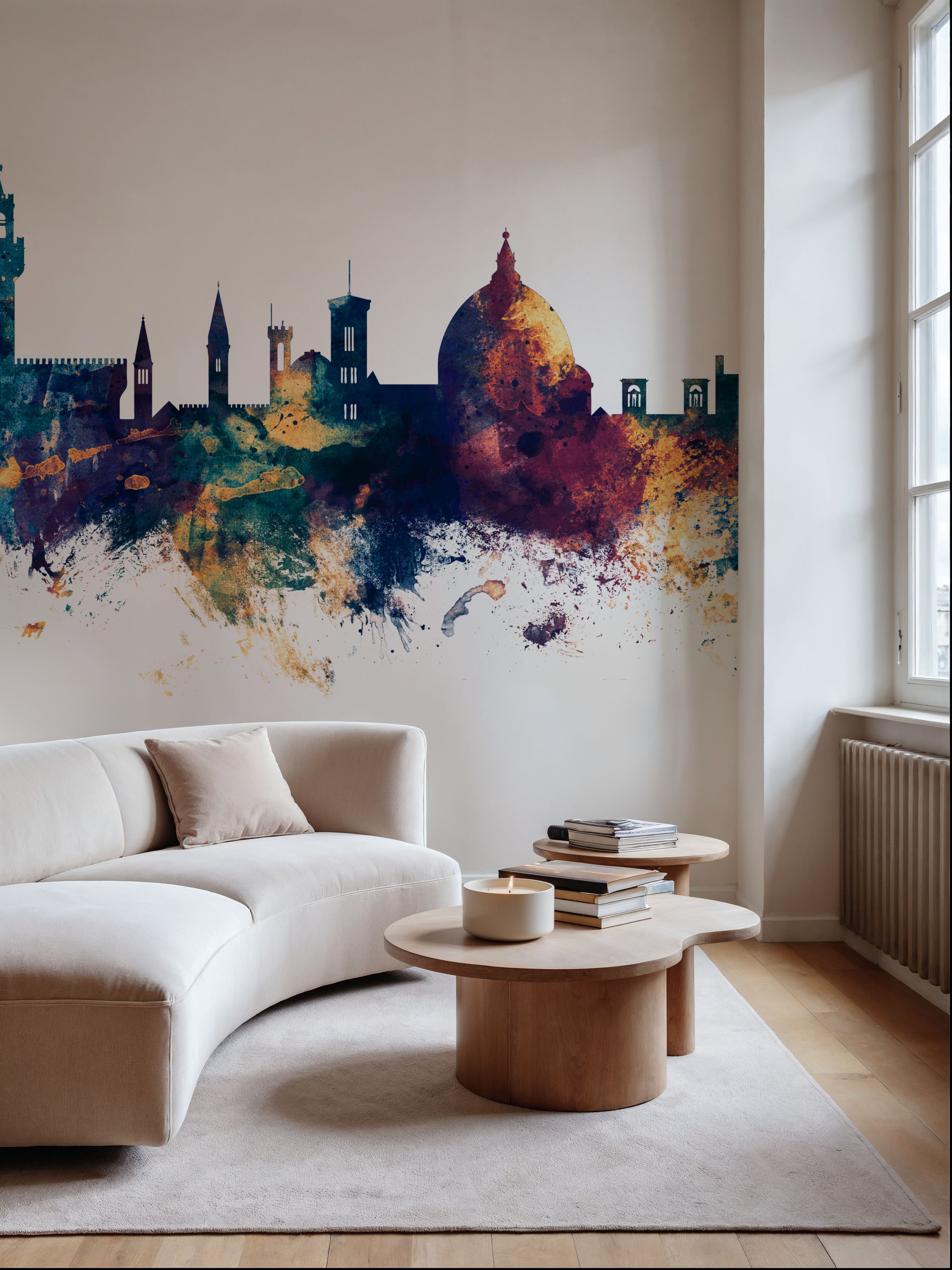 Florence Italy Skyline Blue & Bronze