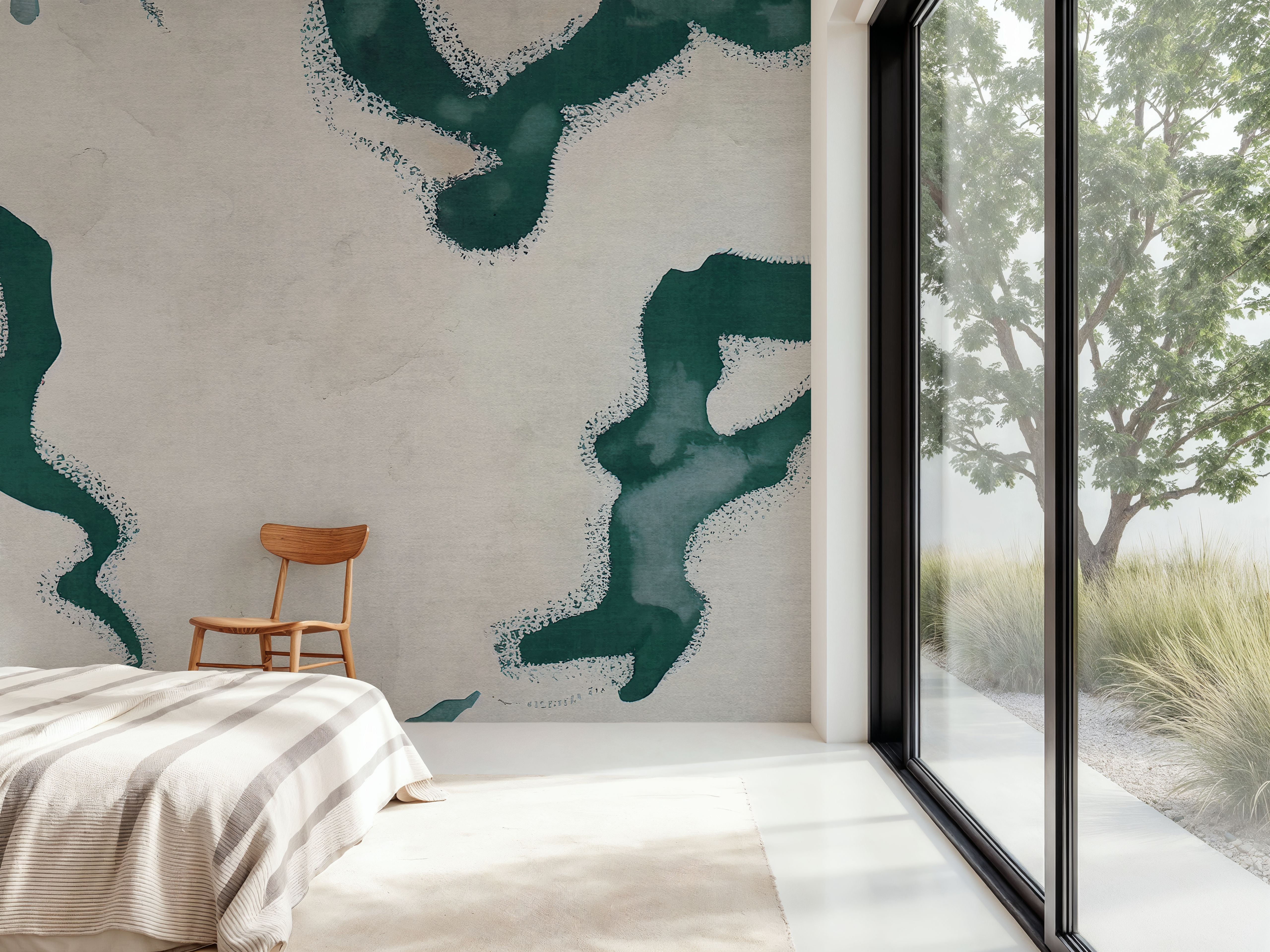 Abstract River Marks, Fresh Green