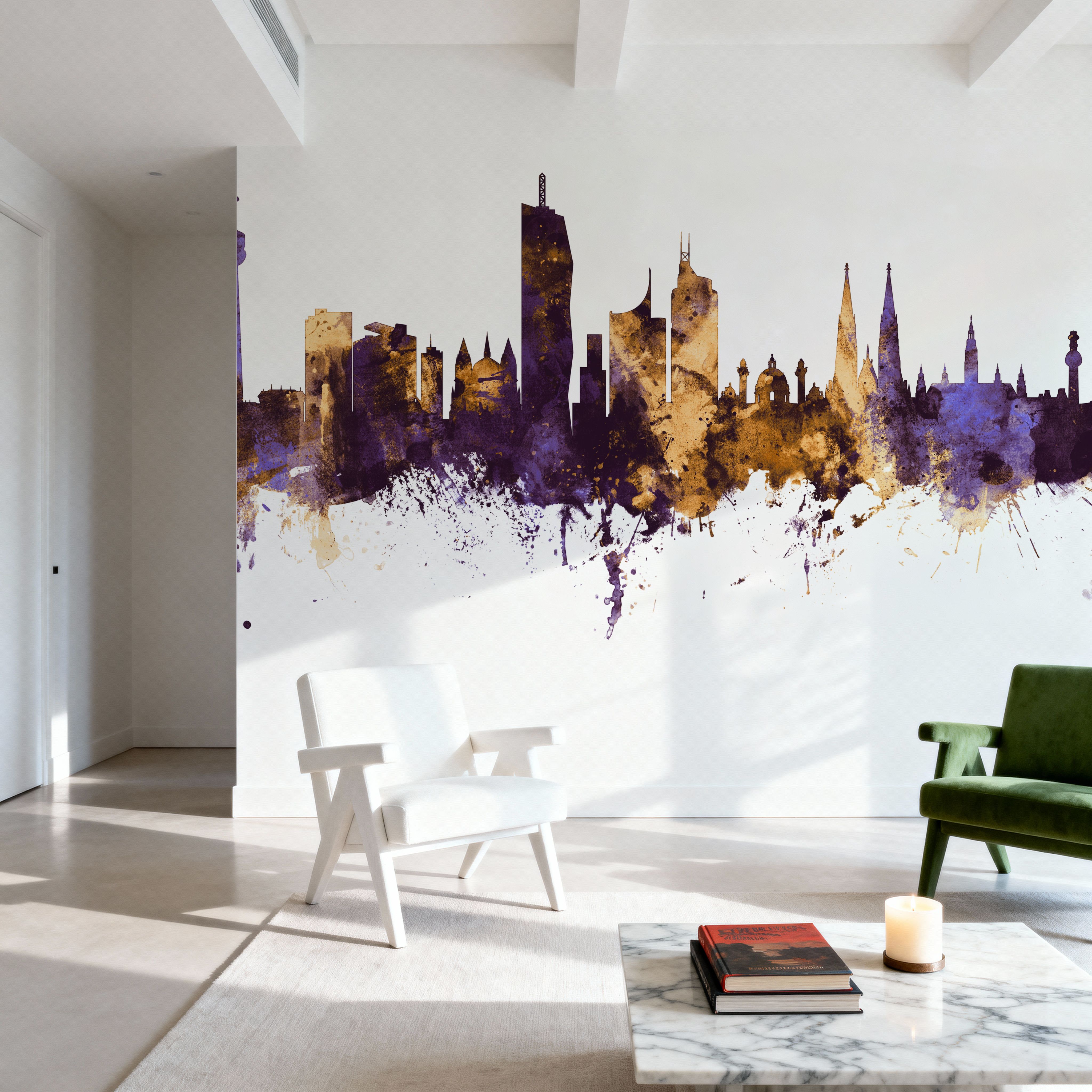 Vienna Austria Skyline Purple & Gold