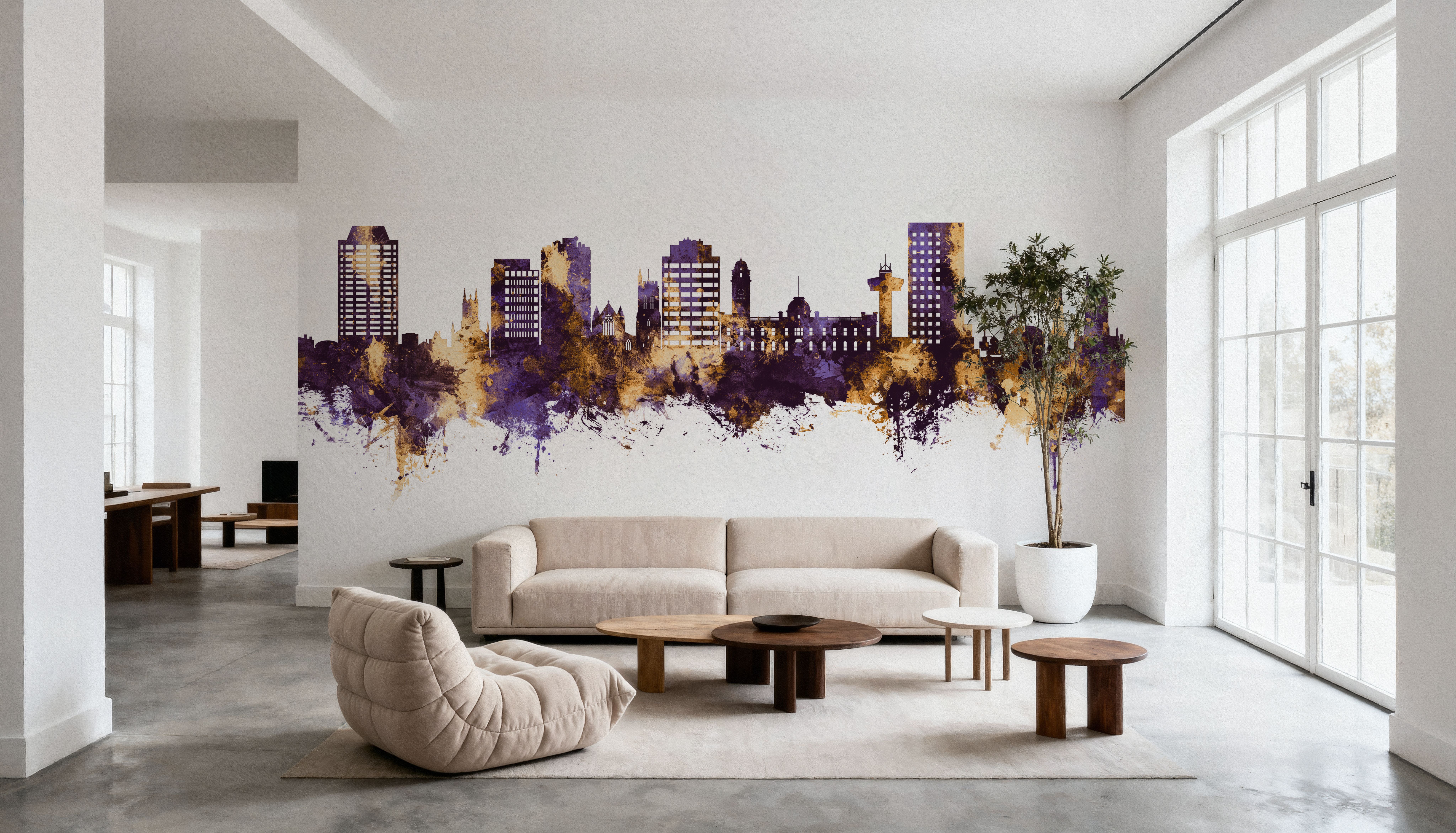 Hobart Australia Skyline Purple & Gold