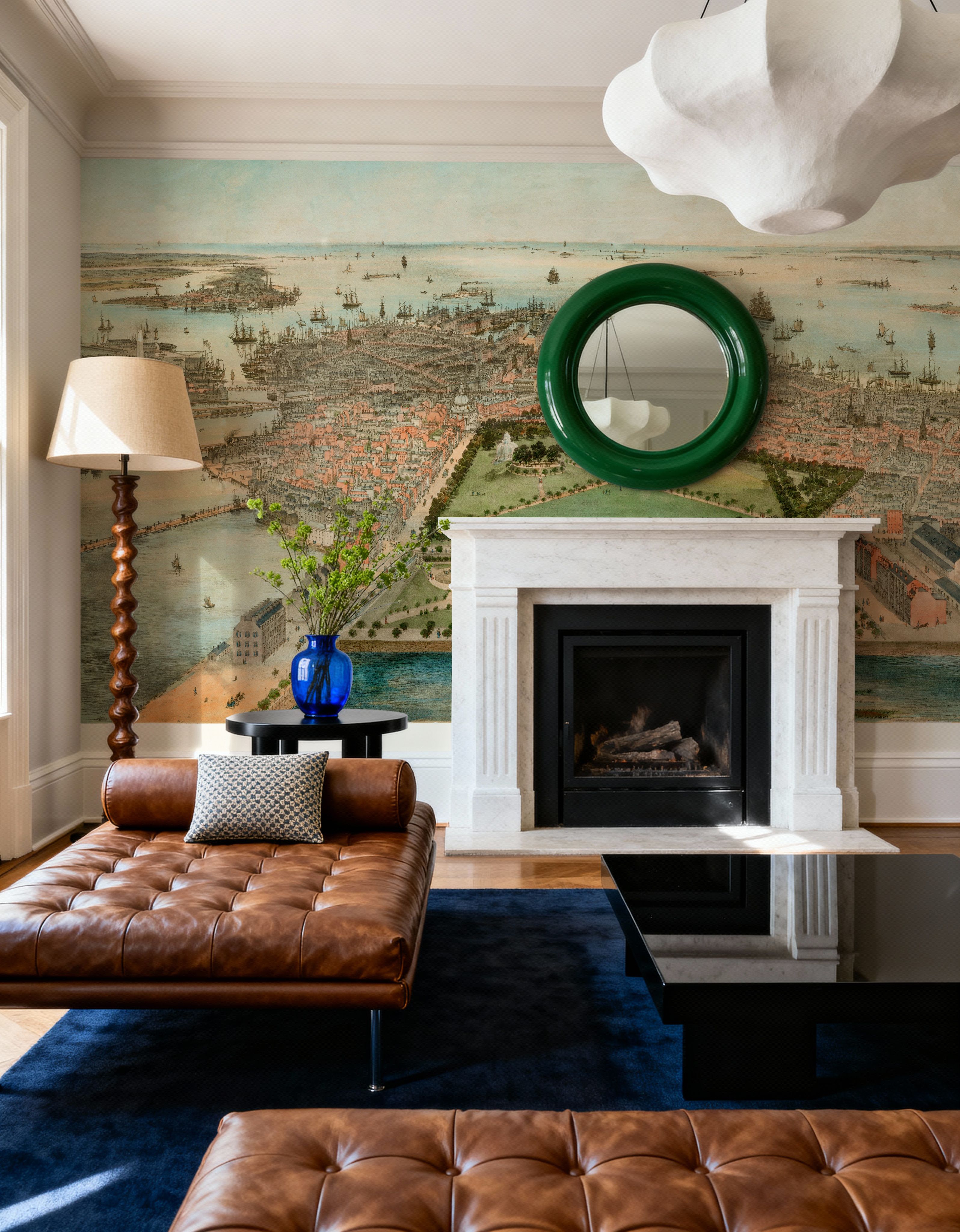 Old Aerial View of Boston, Massachusetts