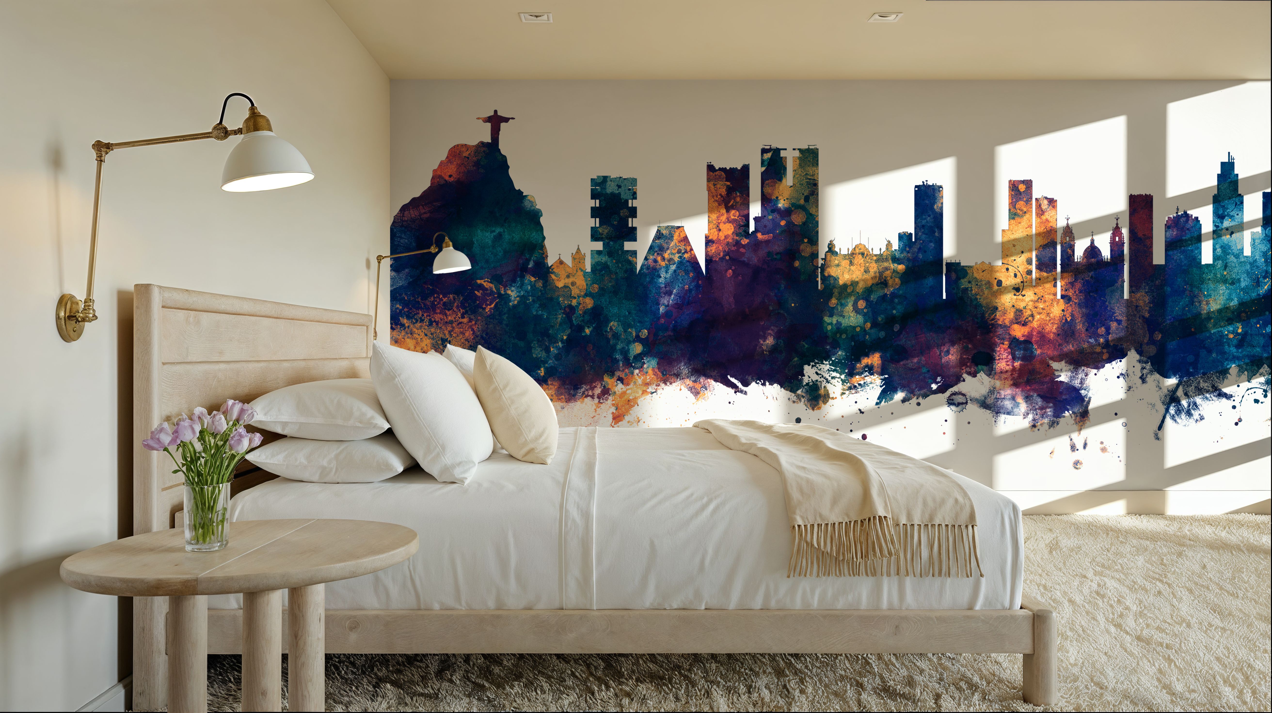 Rio de Janeiro Brazil Skyline Blue & Bronze