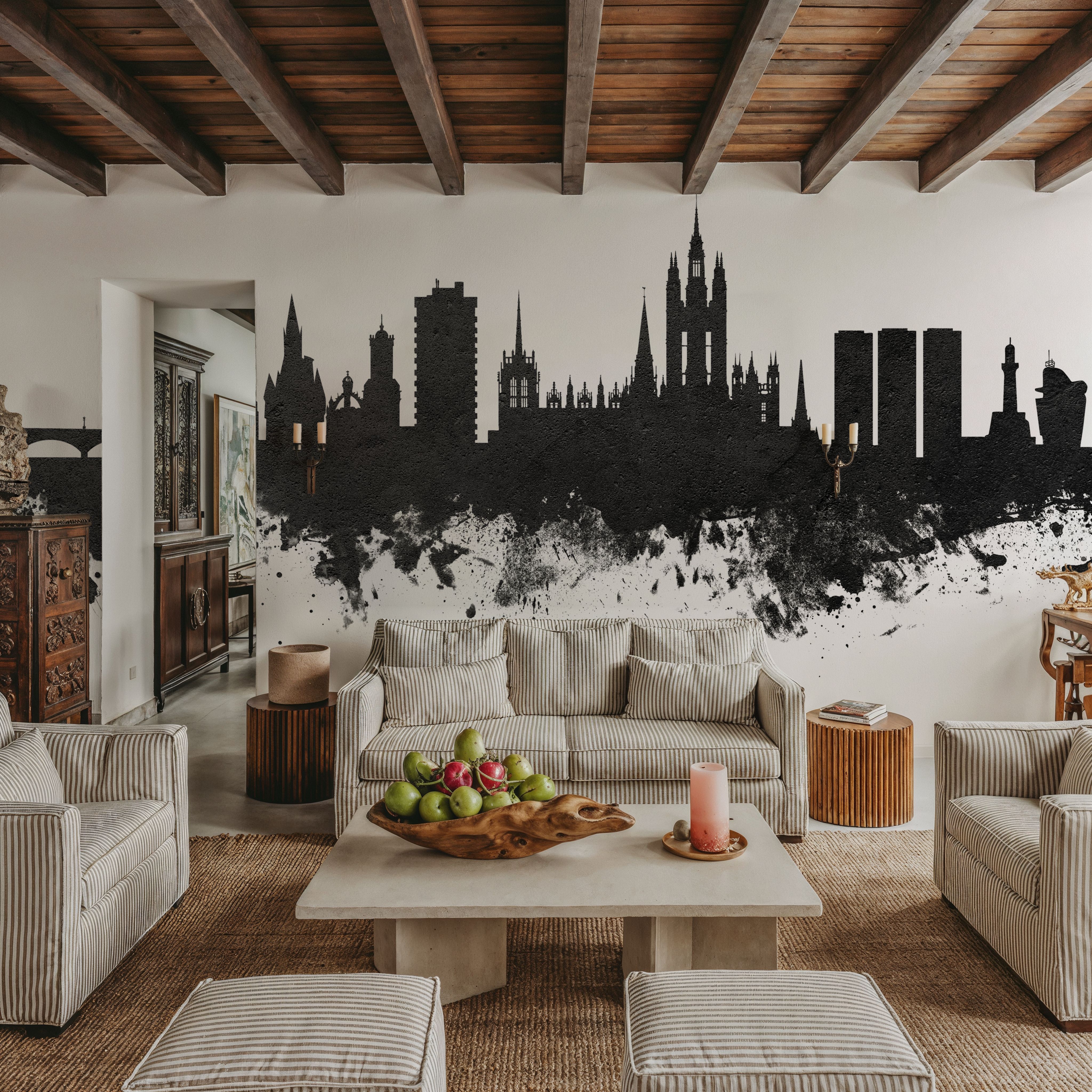 Aberdeen Scotland Skyline Black & White