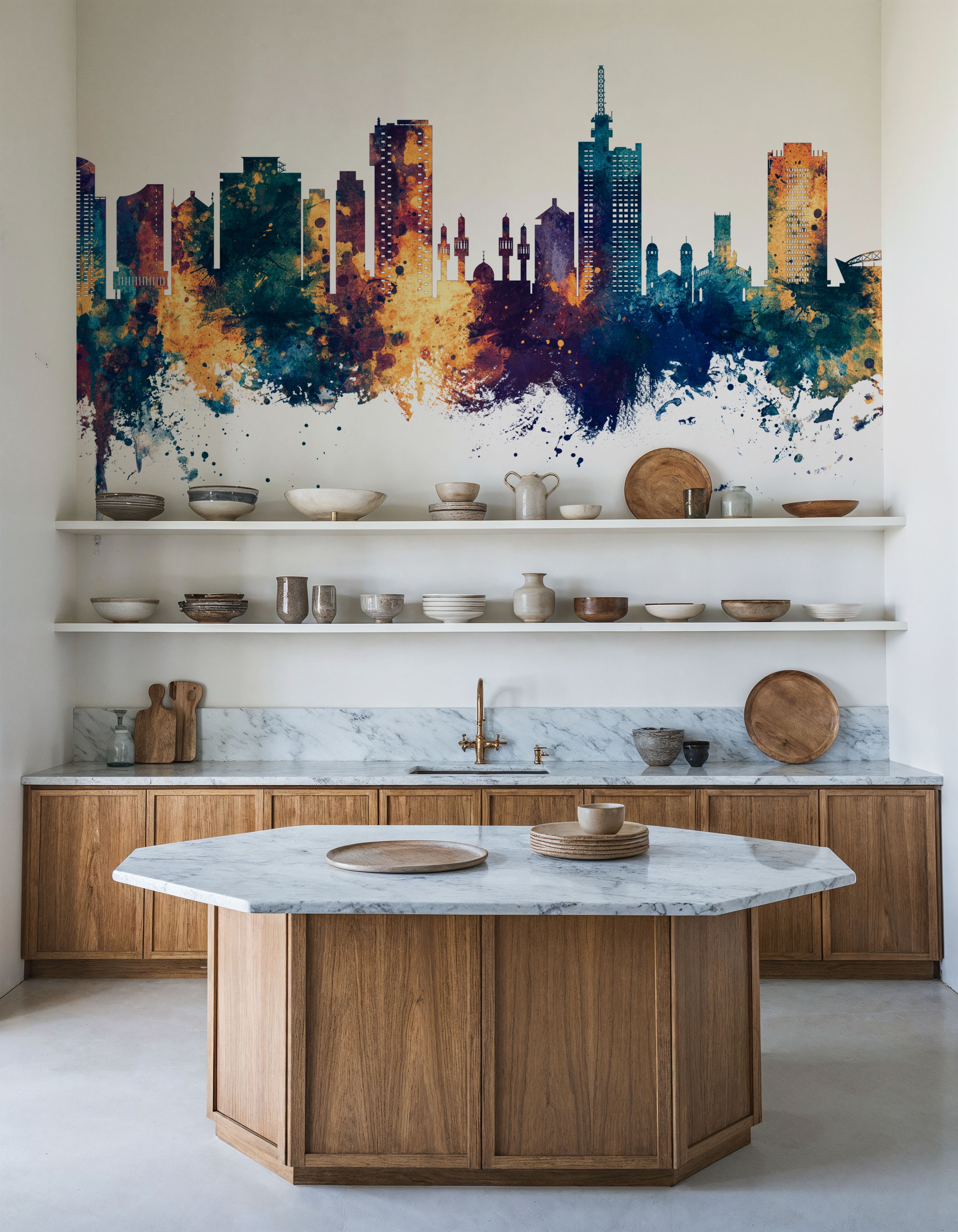 Lagos Nigeria Skyline Blue & Bronze