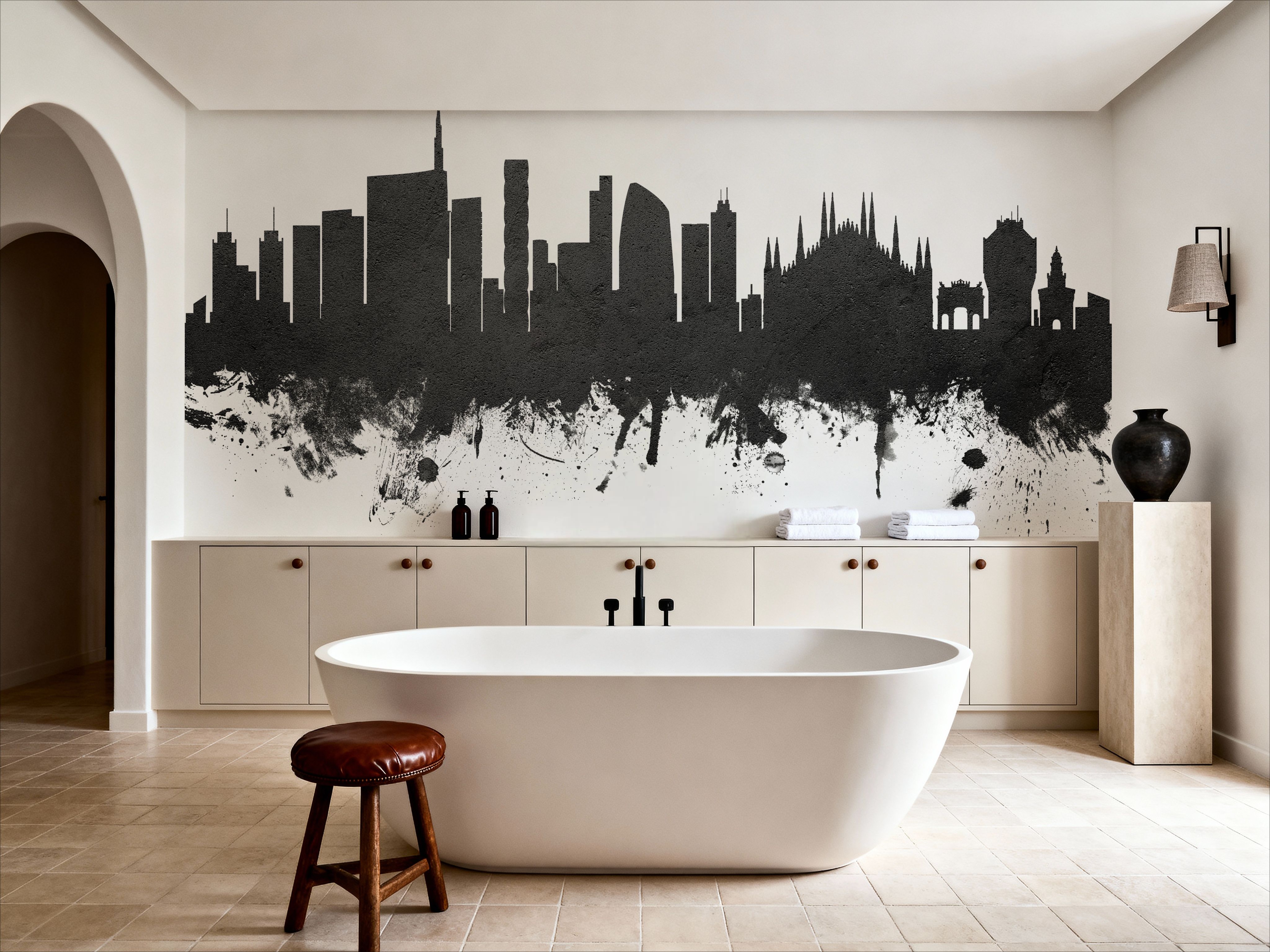 Milan Italy Skyline Black & White