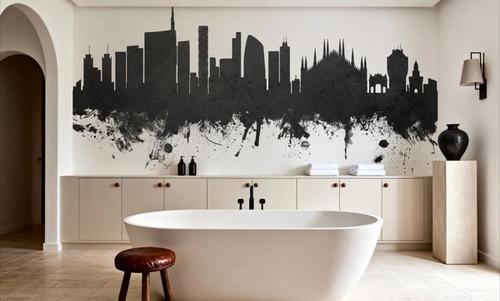 Milan Italy Skyline Black & White