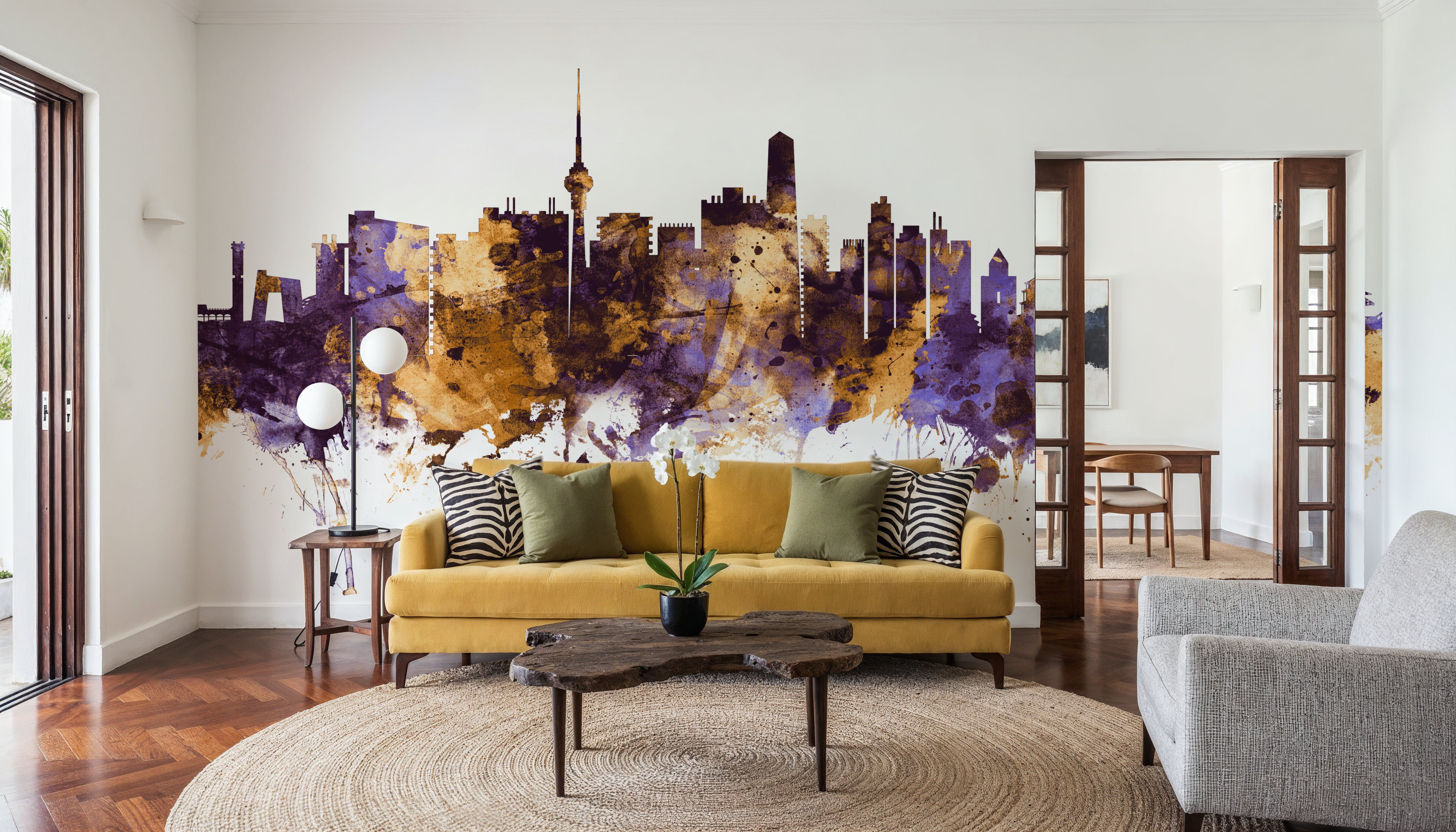 Beijing Skyline Purple & Gold