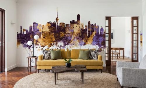 Beijing Skyline Purple & Gold