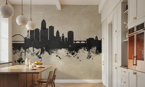 Des Moines Iowa Skyline Concrete