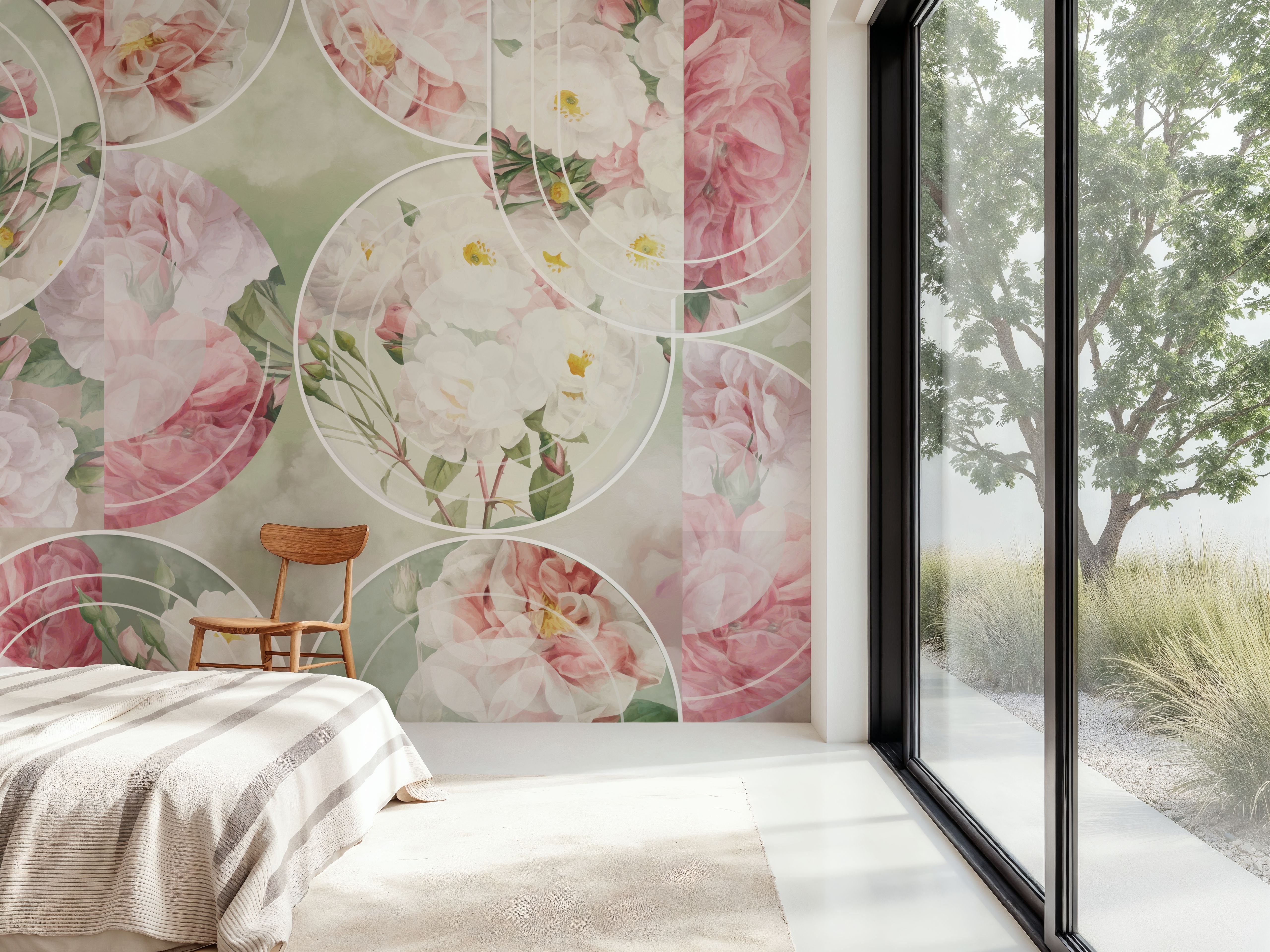 Retro Roses Green