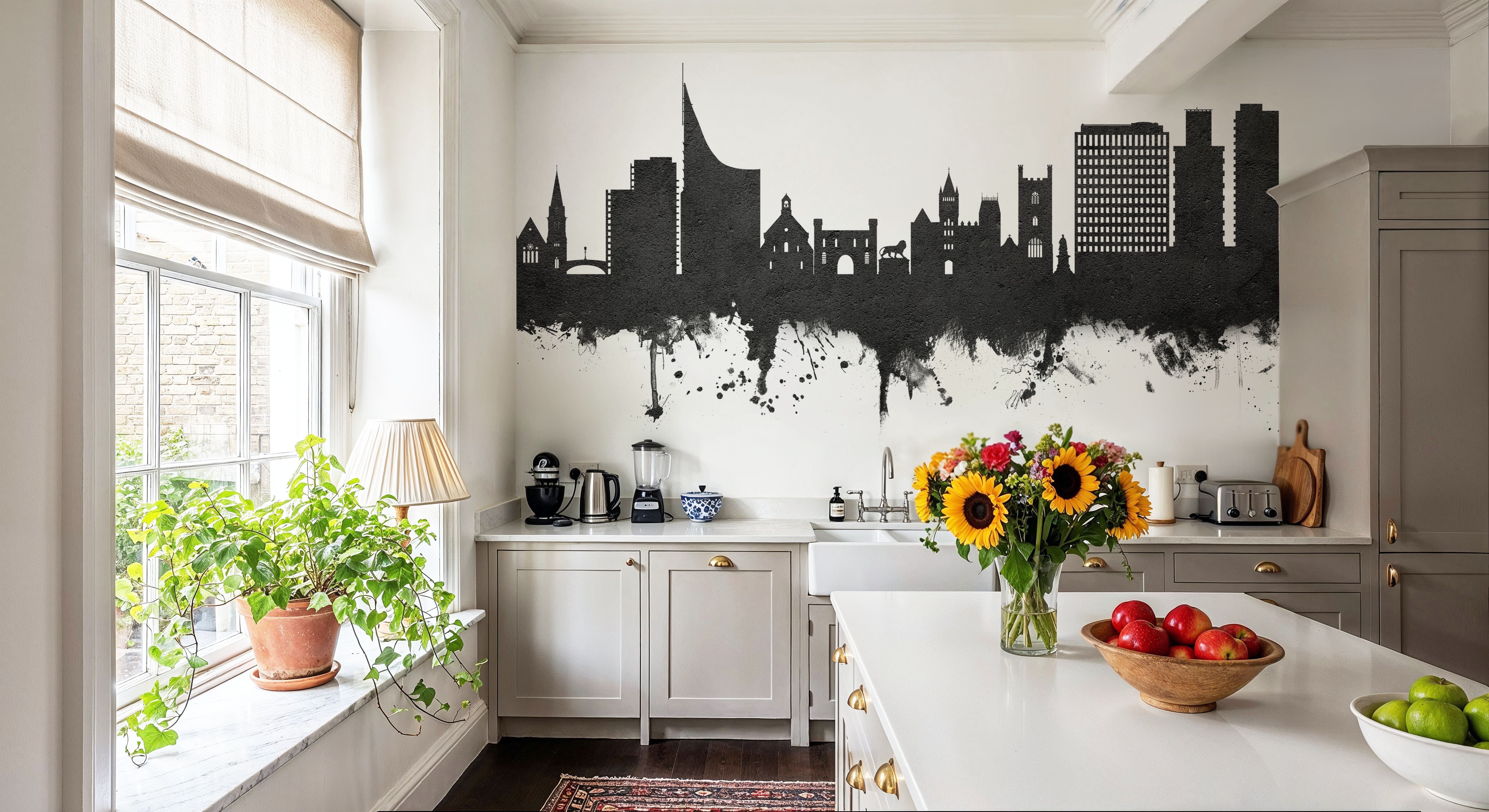 Reading England Skyline Black & White