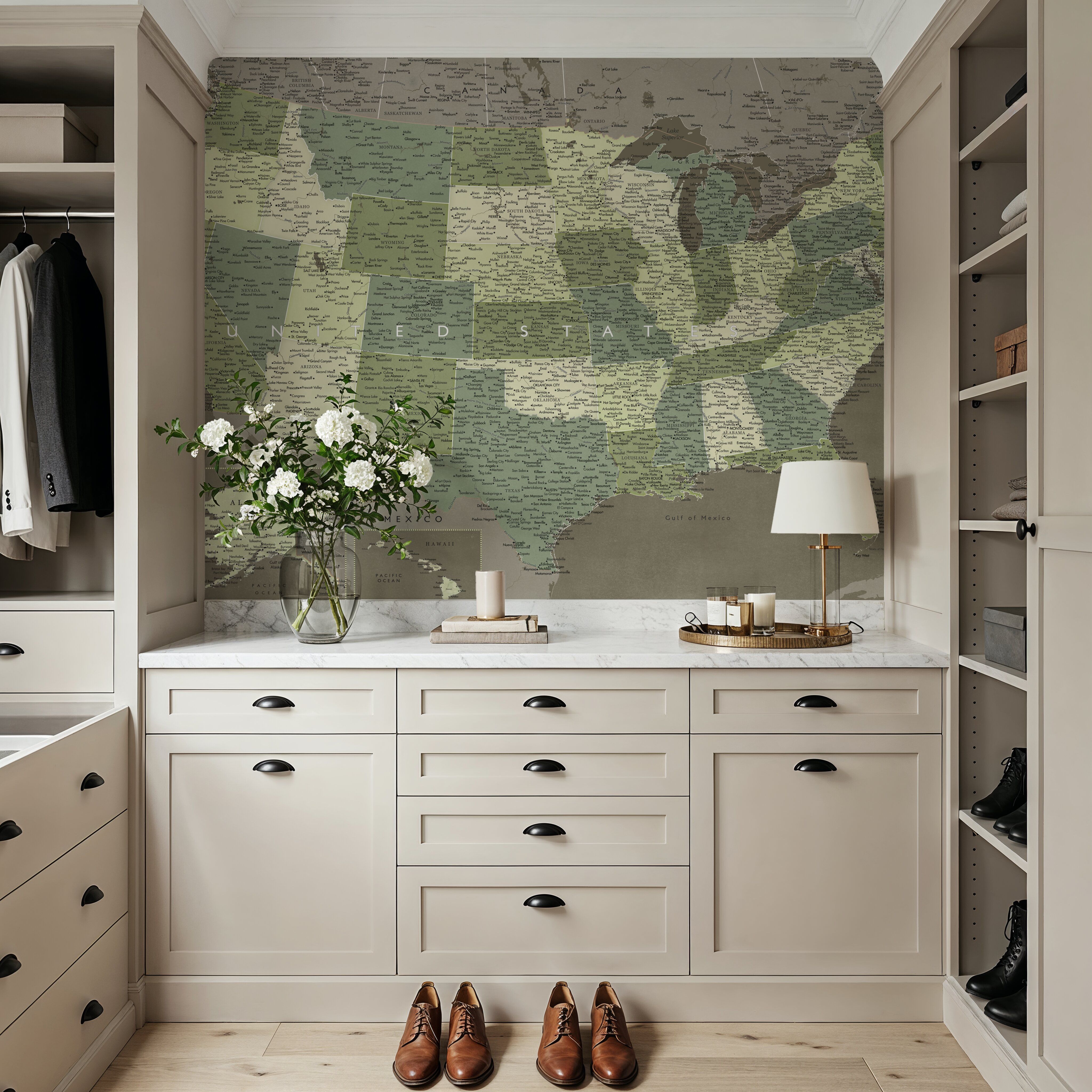 US Map Detailed - Camo