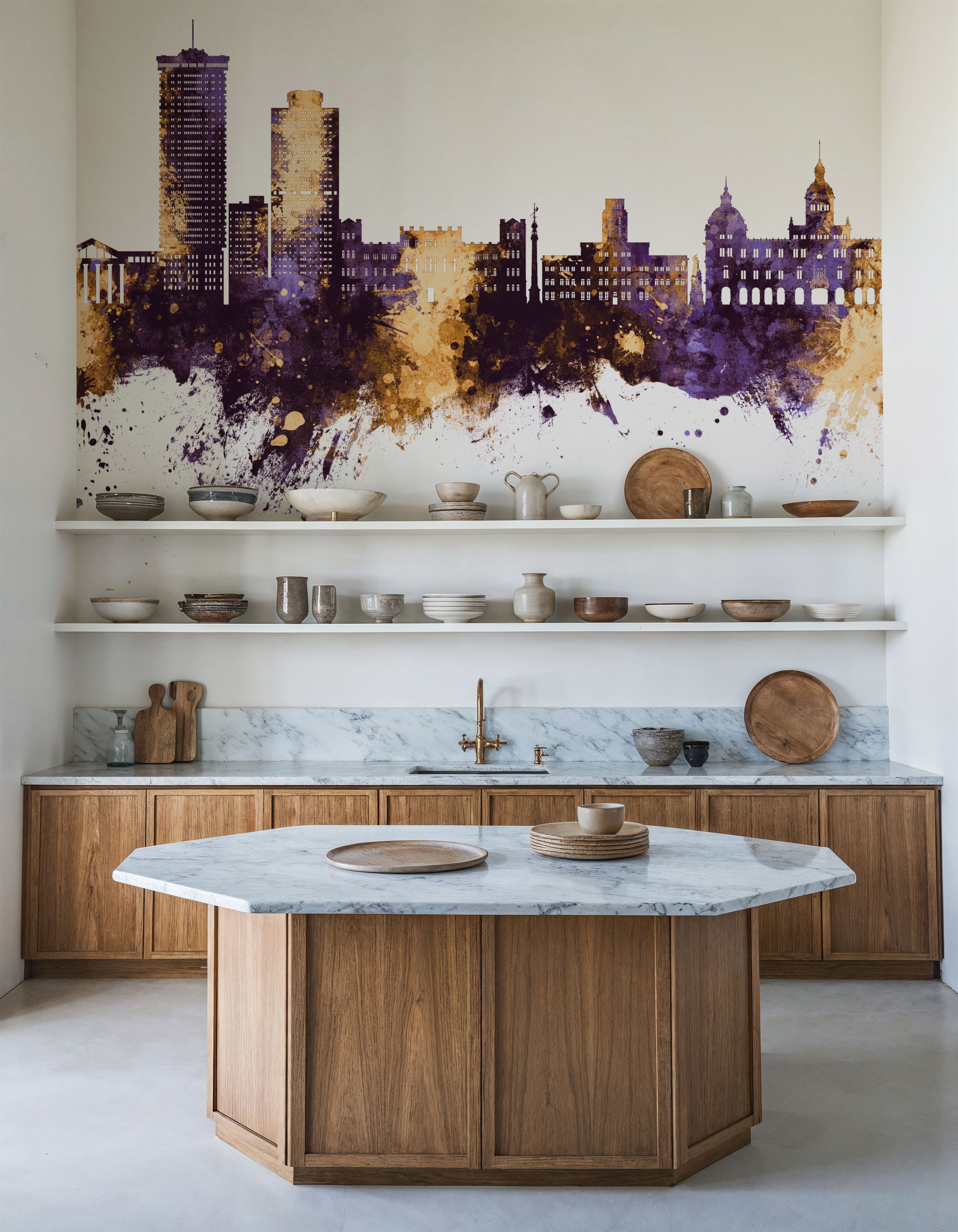 A Coruña Spain Skyline Purple & Gold