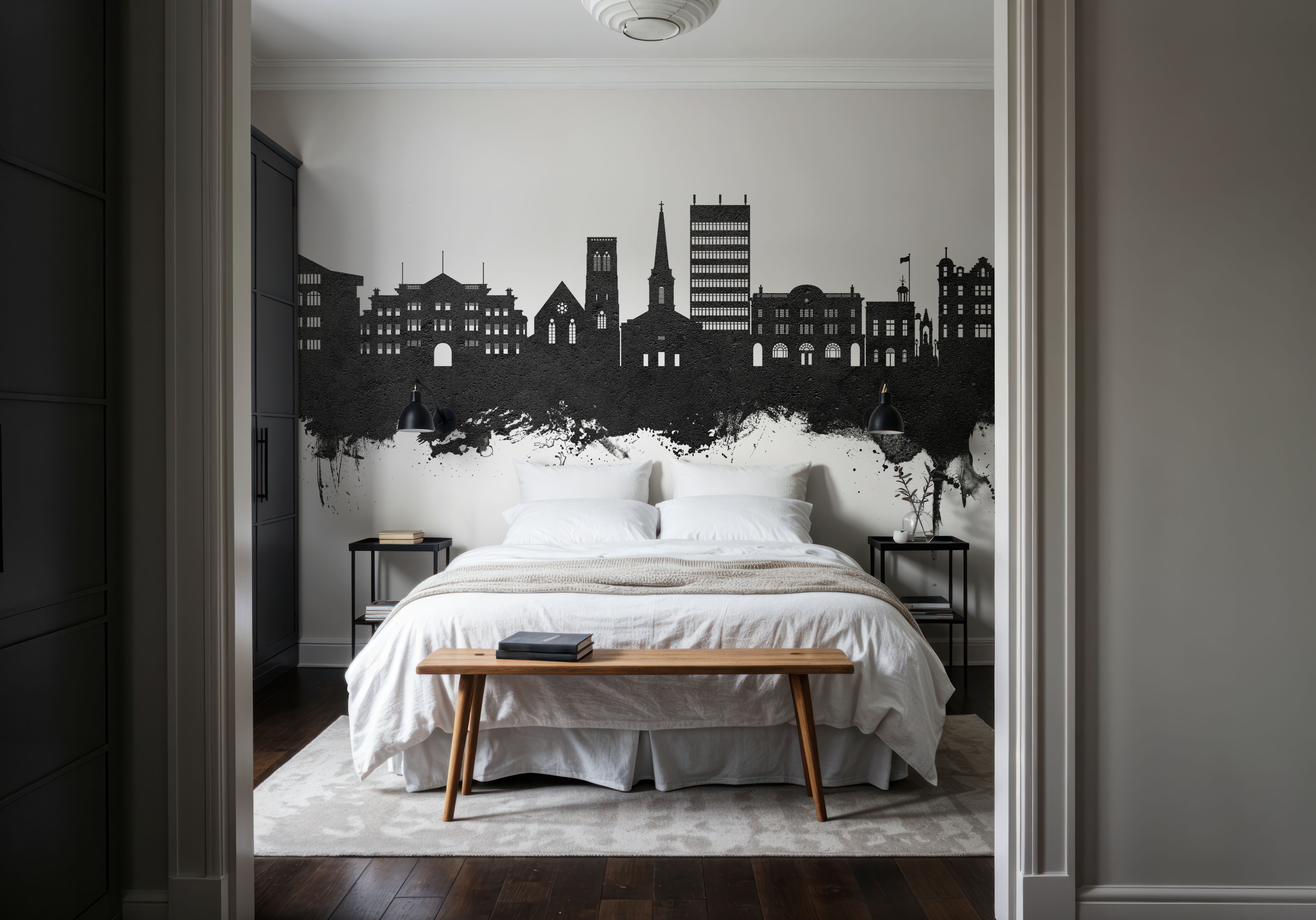 Maidstone England Skyline Black & White