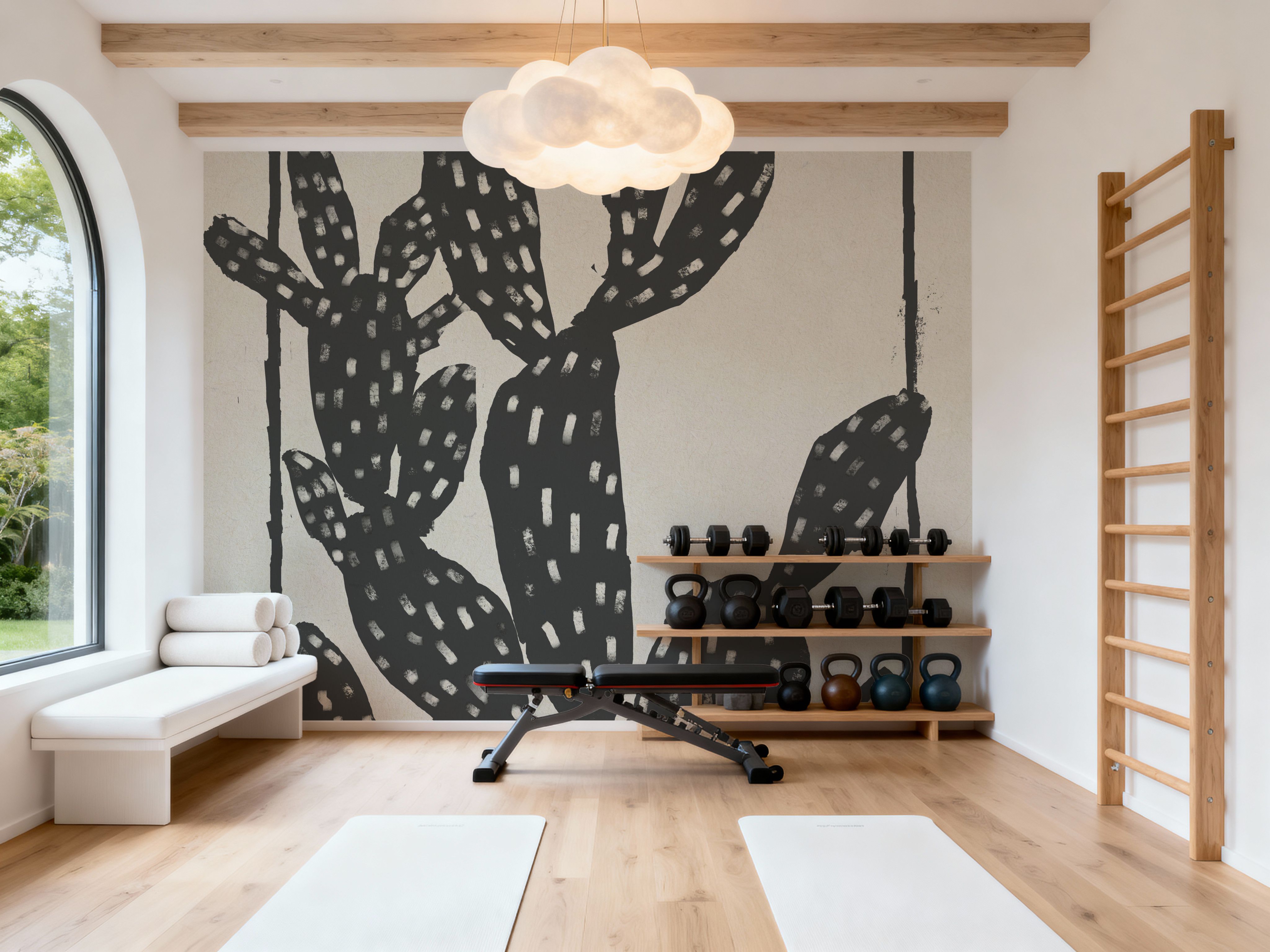 Woodcut Cactus I