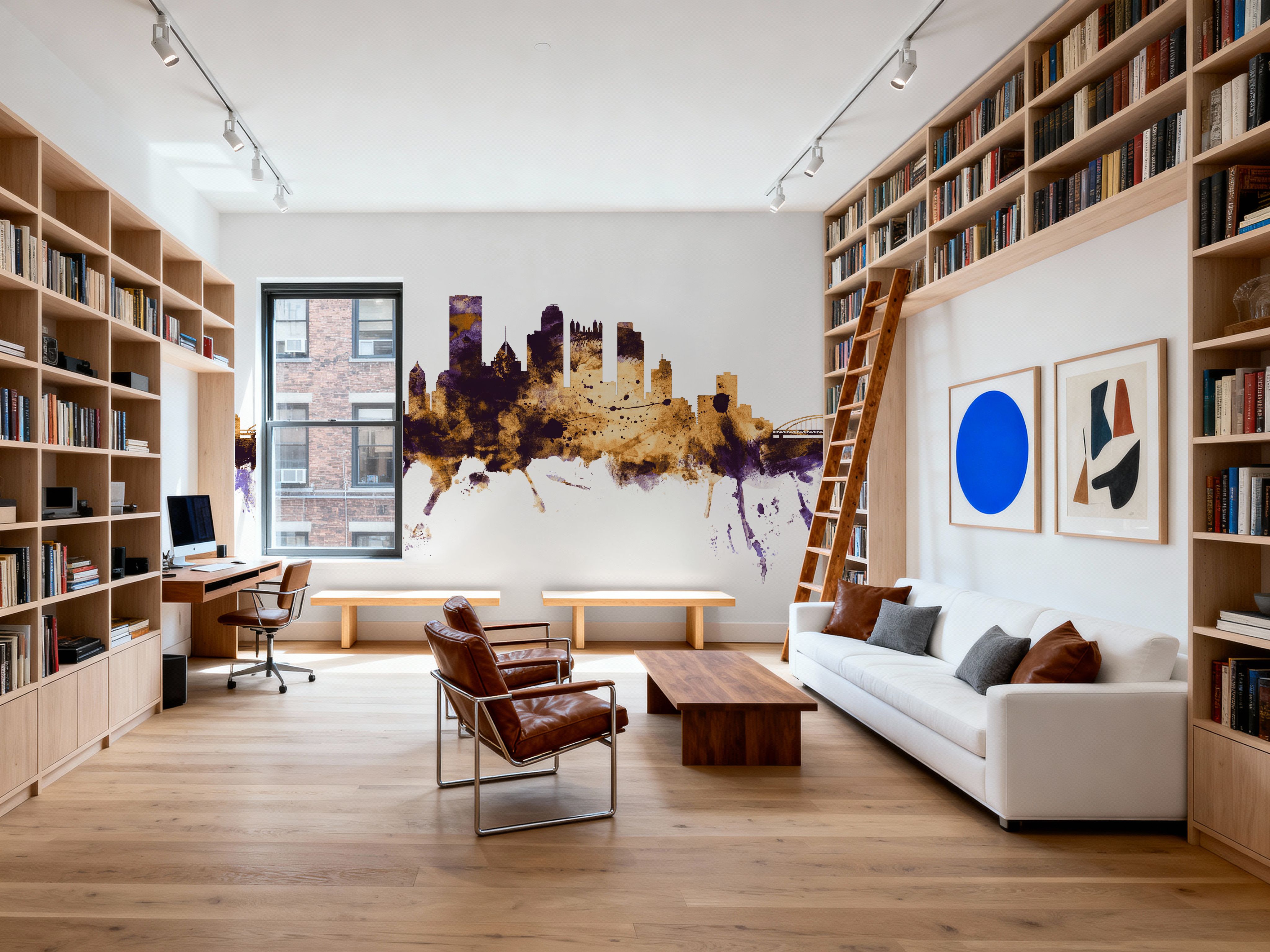 Pittsburg Pennsylvania Skyline Purple & Gold