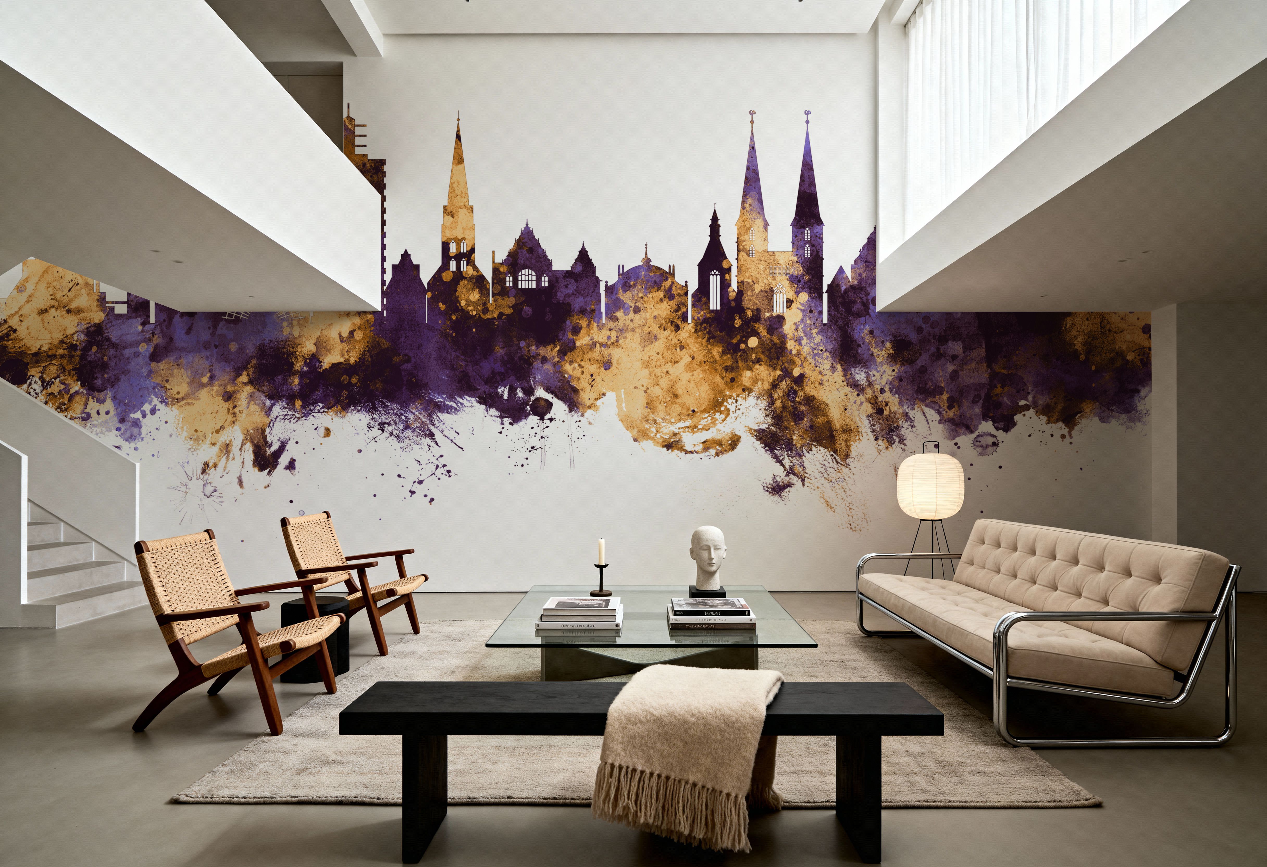 Bielefeld Germany Skyline Purple & Gold