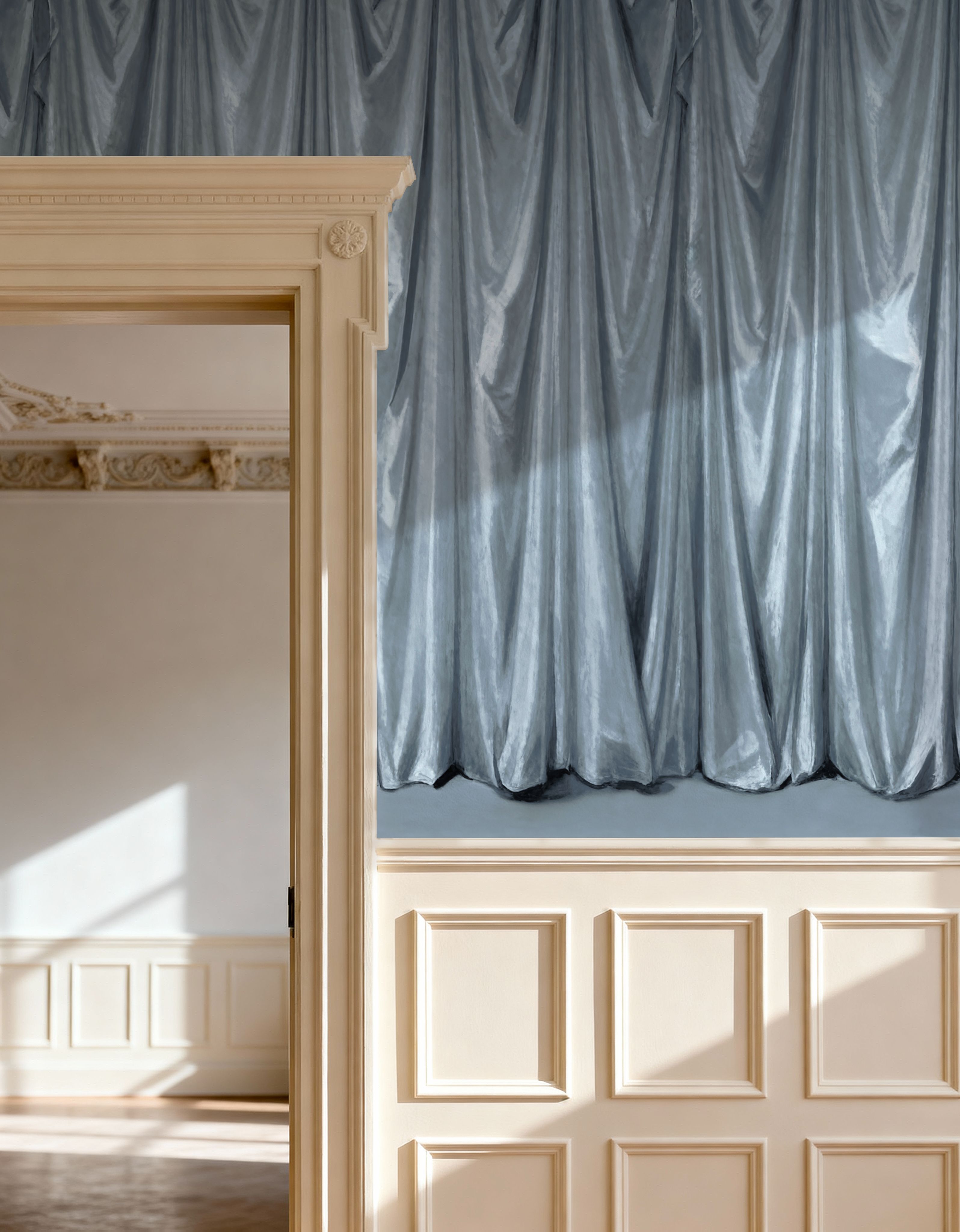 Medici Drapes, Stone Blue