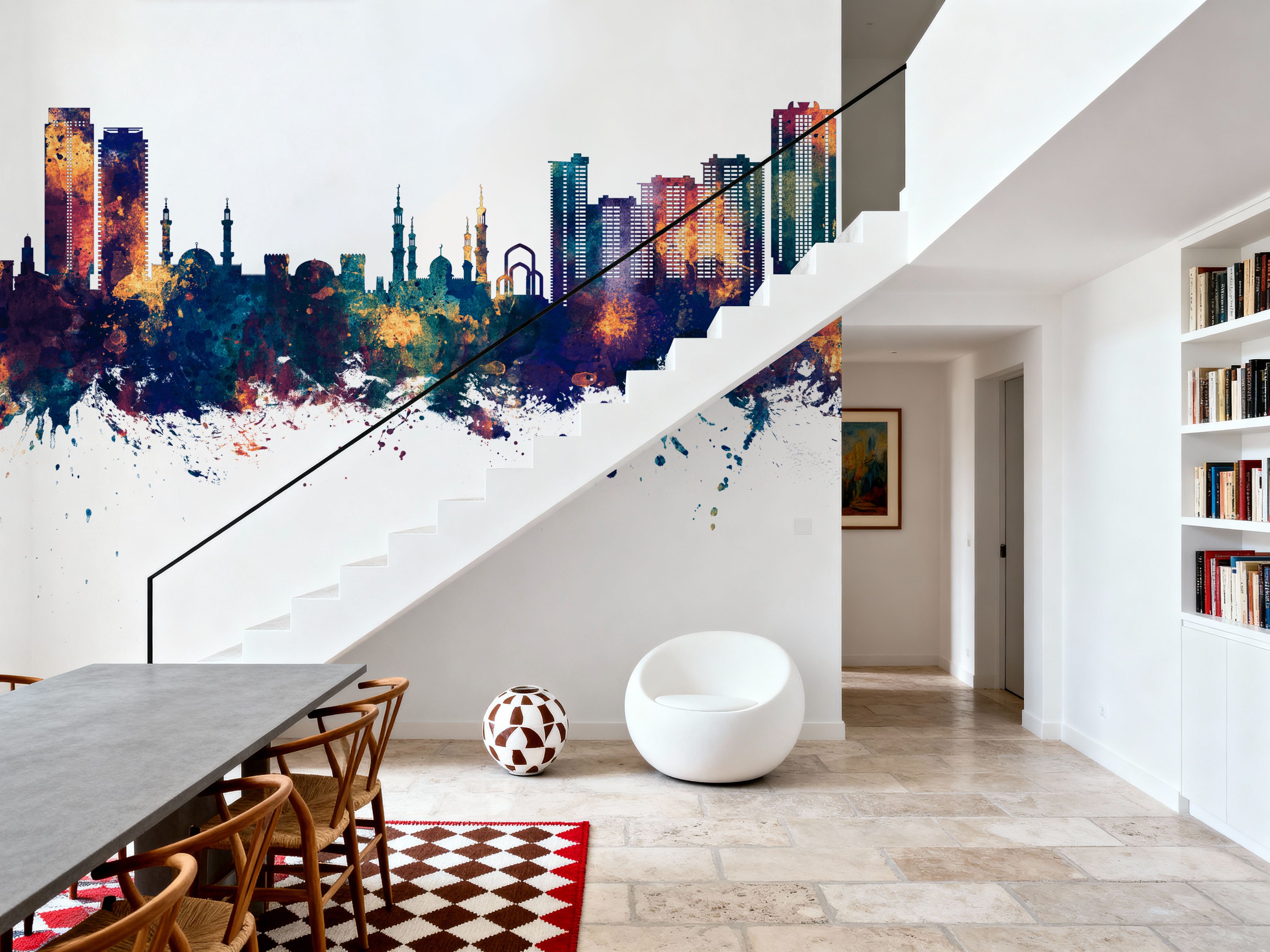 Ajman Skyline Blue & Bronze