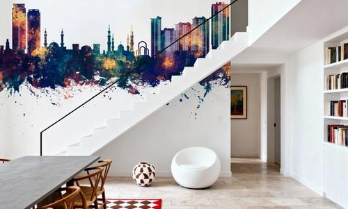 Ajman Skyline Blue & Bronze