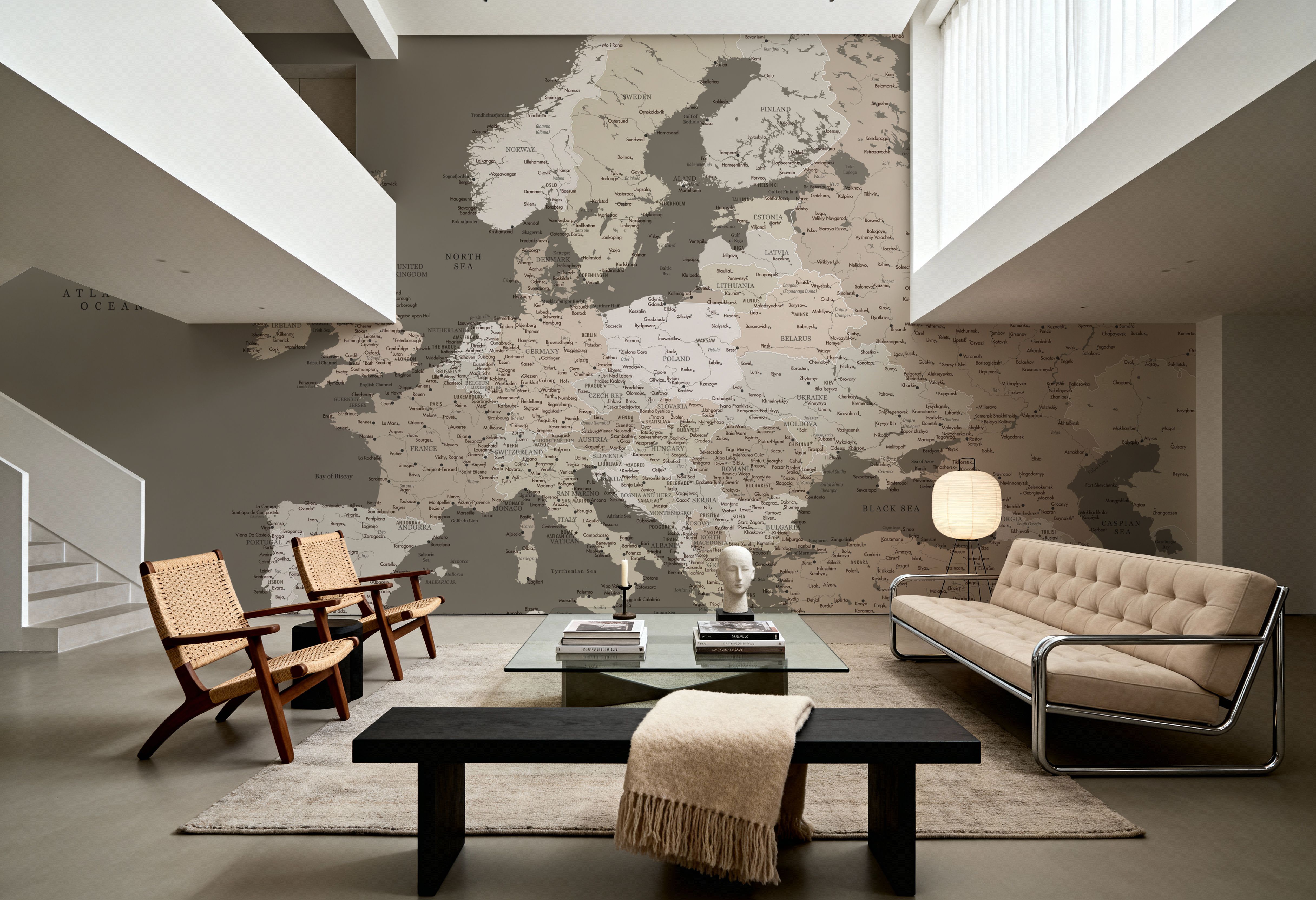 Europe Map Detailed - Earthy