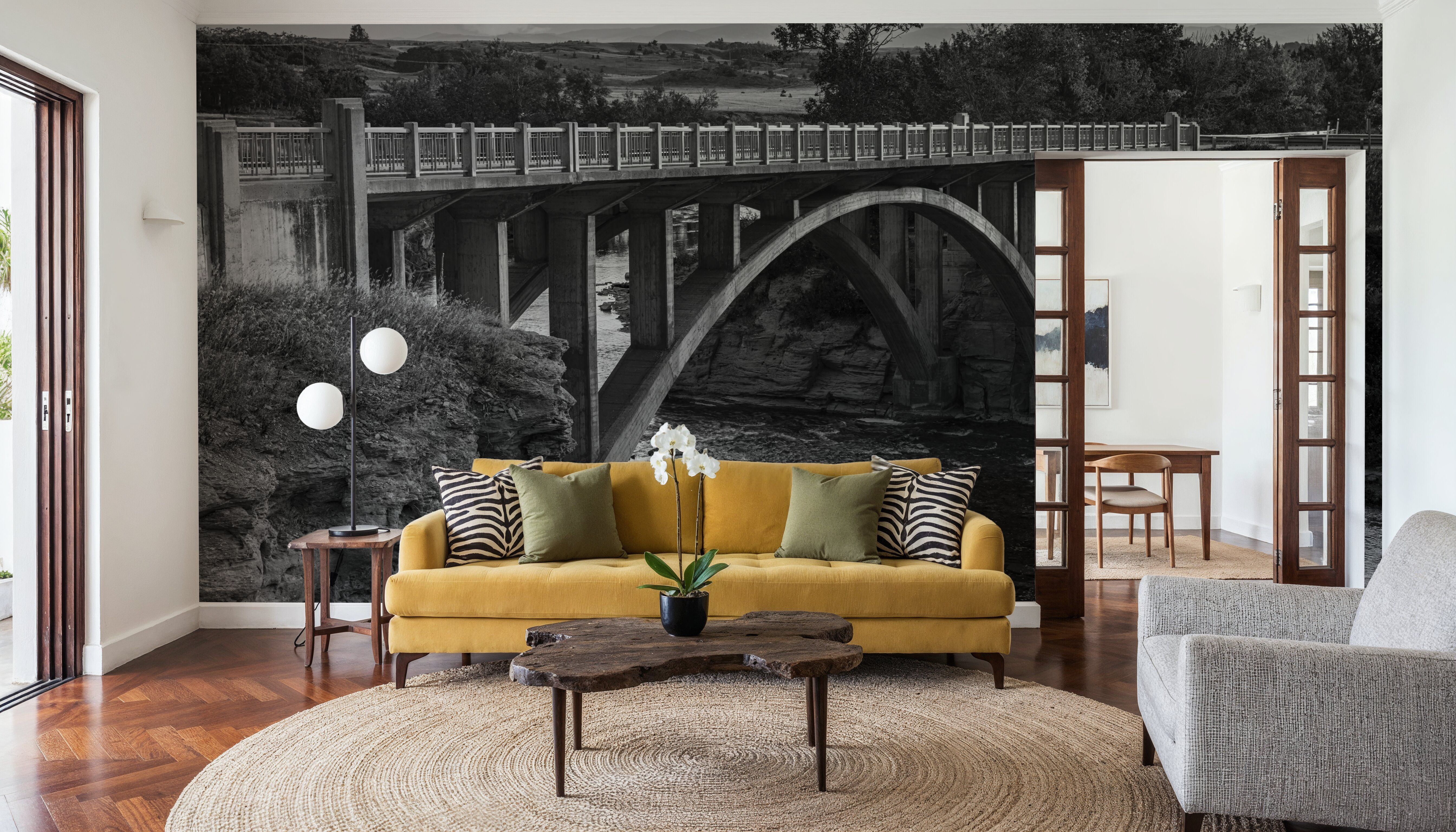 Lundbreck Falls Bridge BW