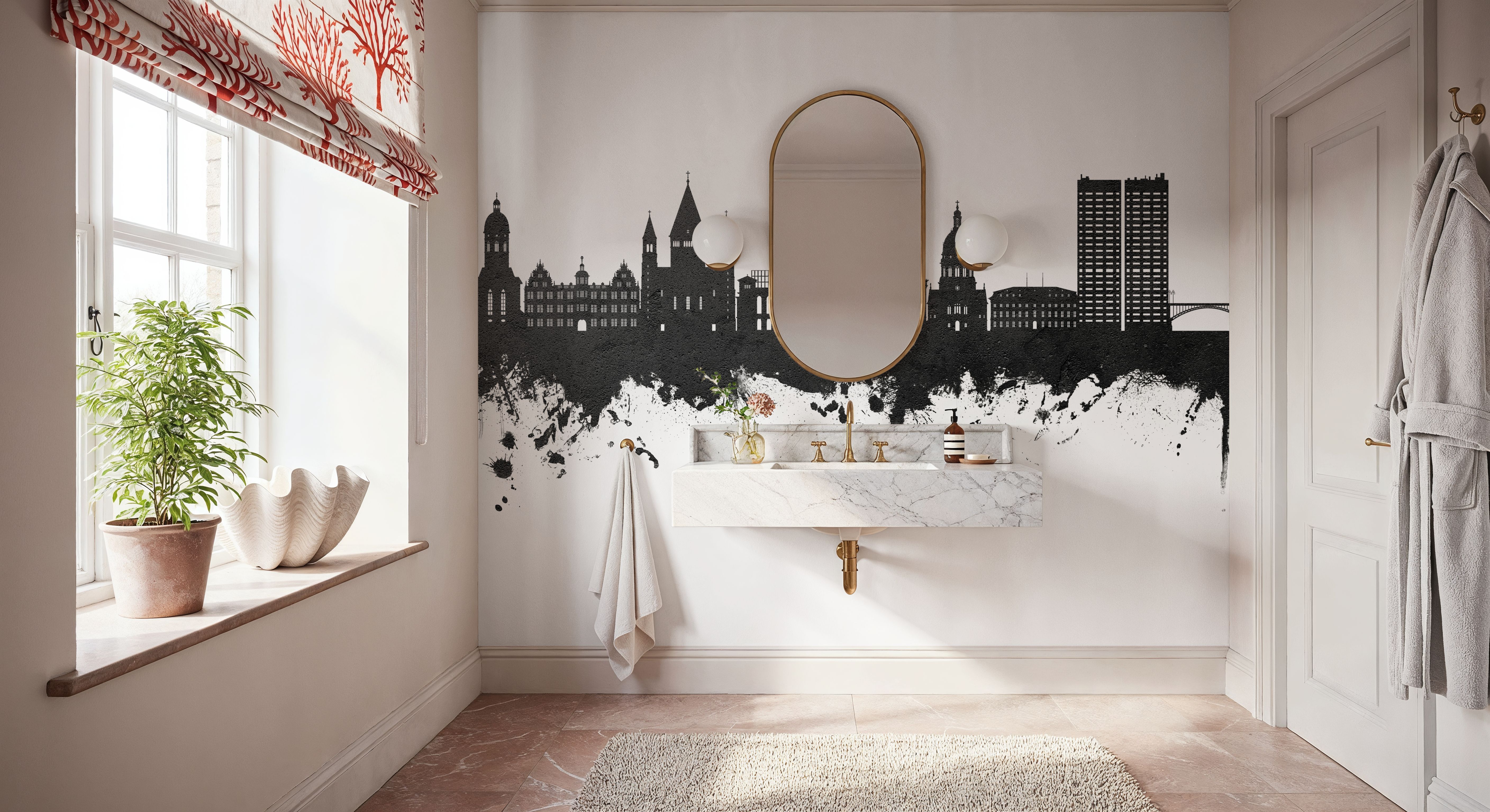 Mainz Germany Skyline Black & White