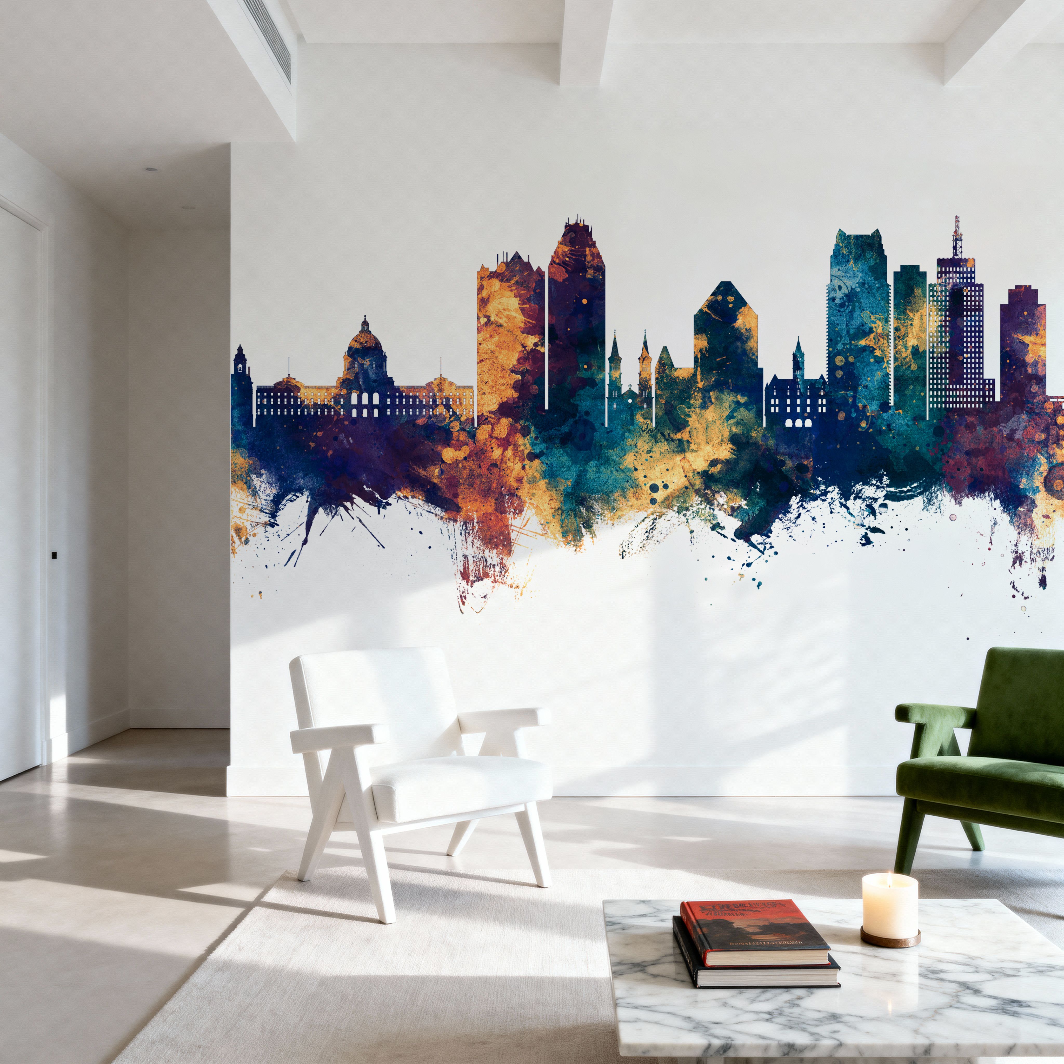 Saint Paul Minnesota Skyline Blue & Bronze