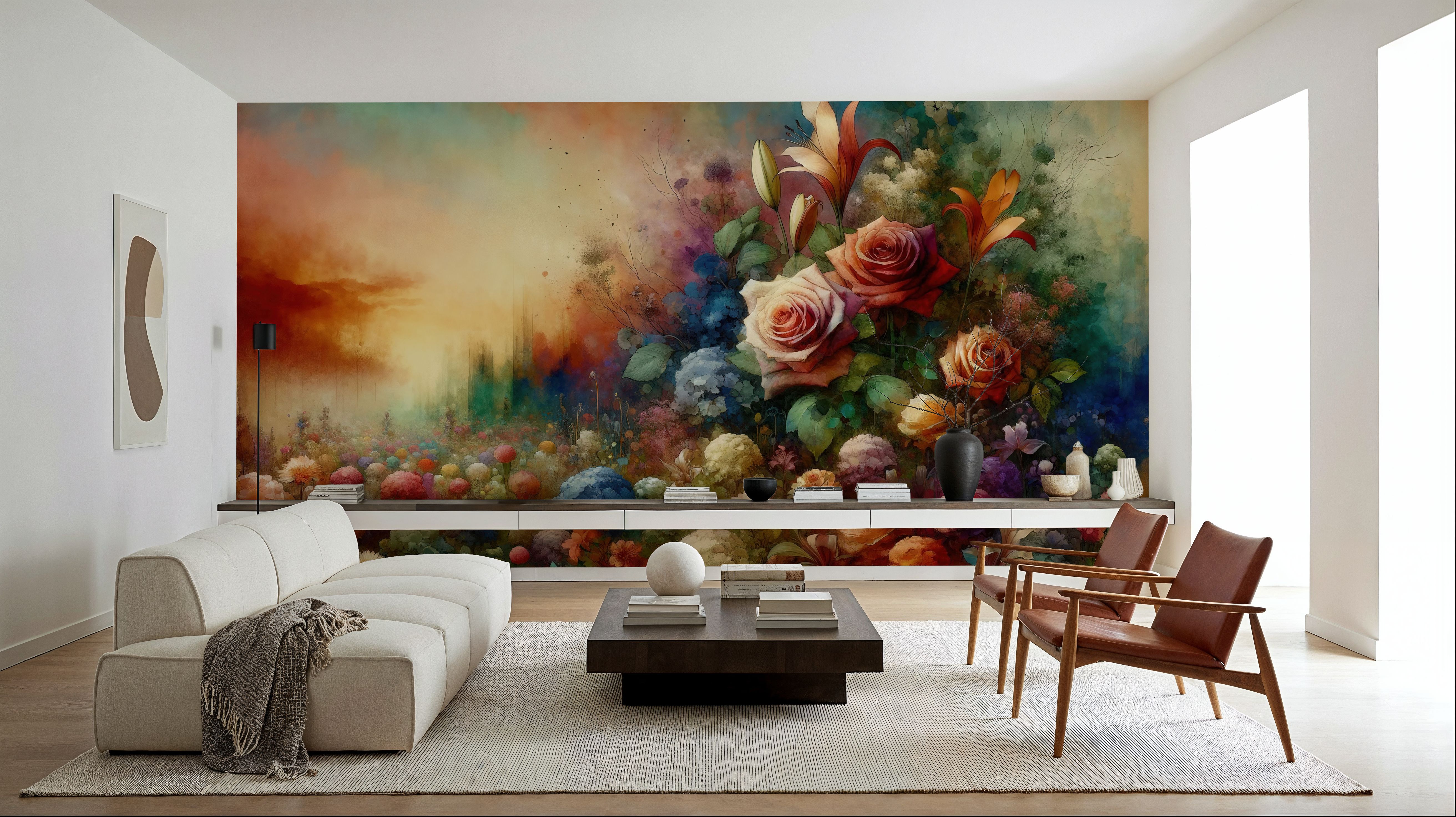 Watercolor Vintage Artistic Garden, Papel pintado