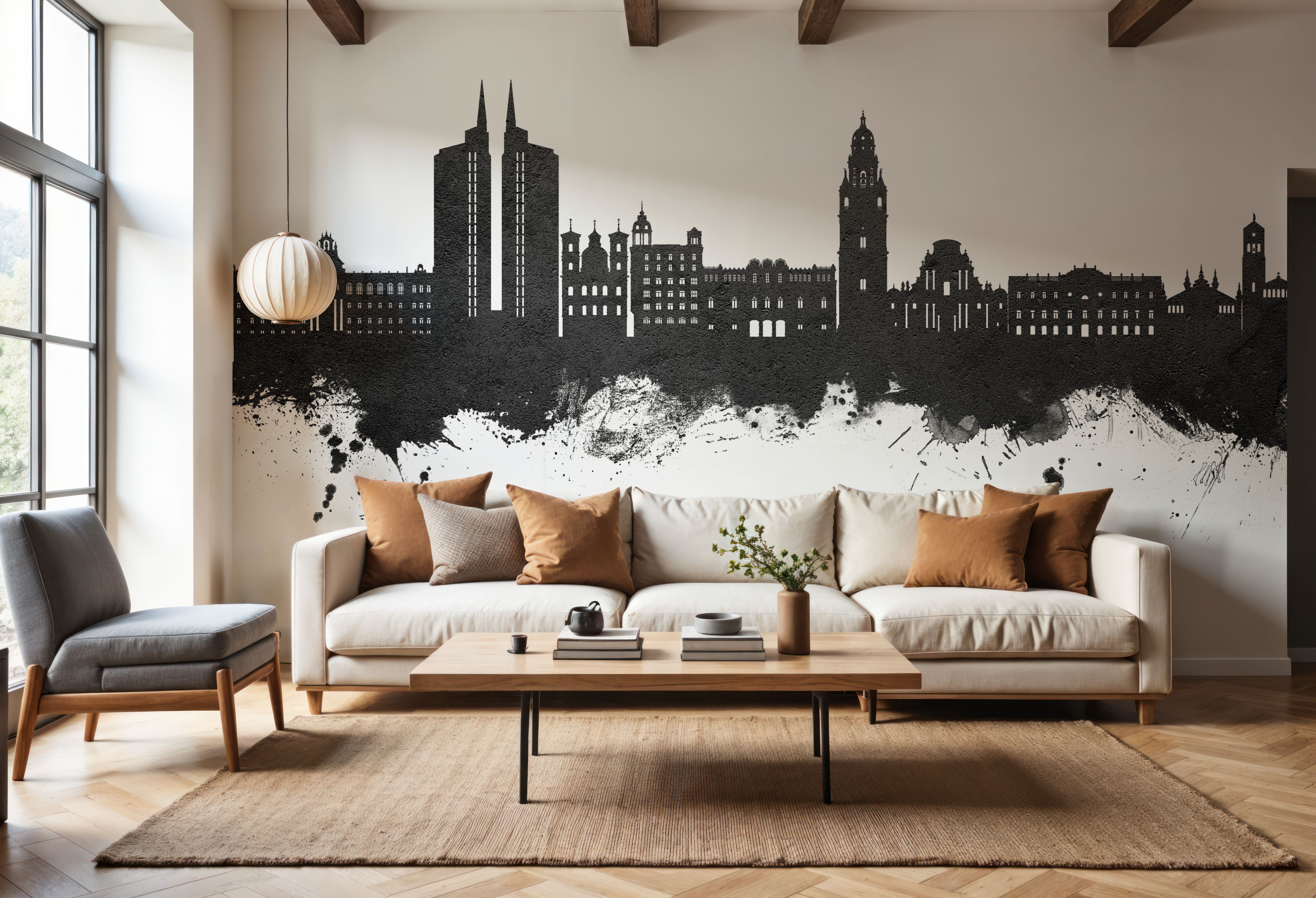 Murcia Spain Skyline Black & White