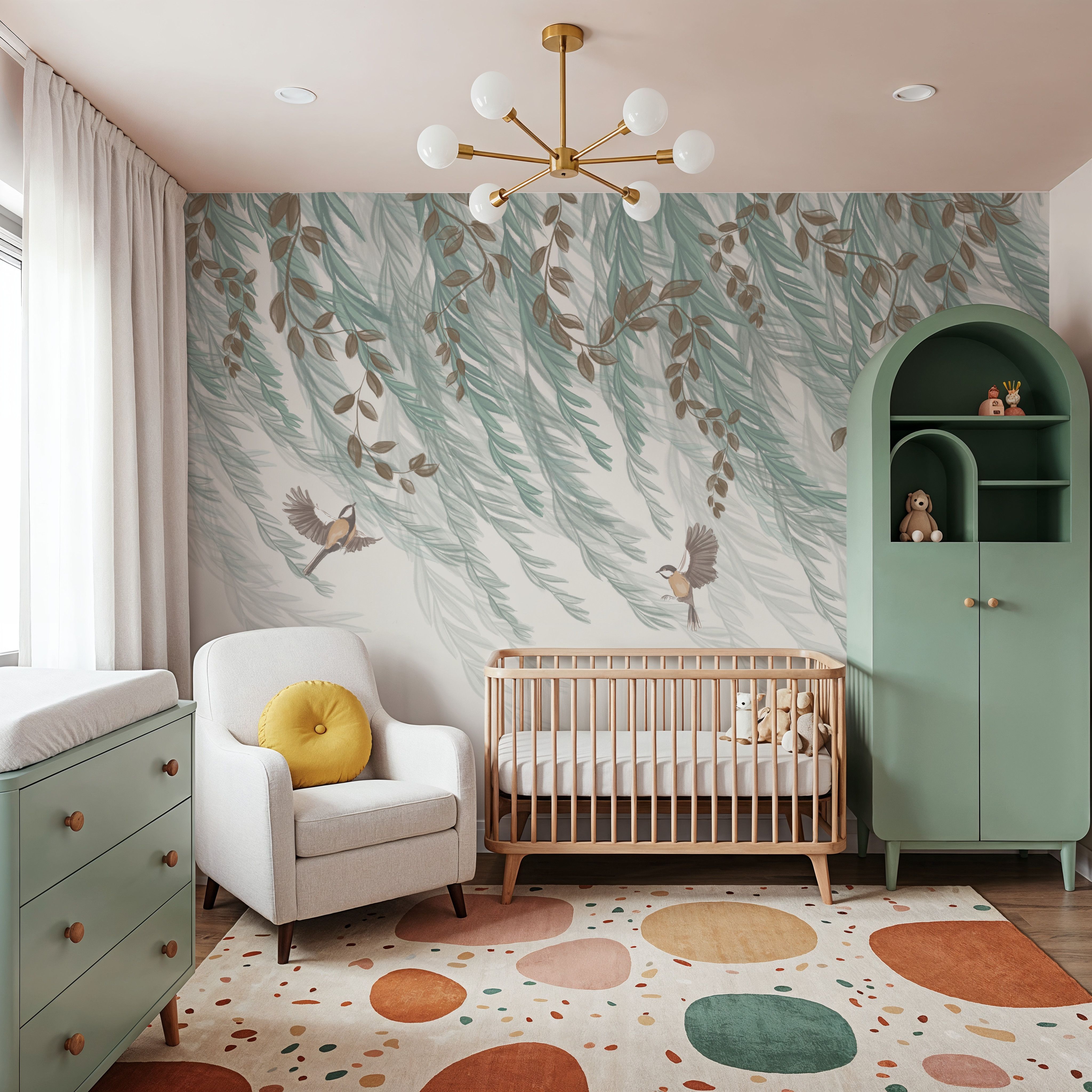  Willow & Birds, White